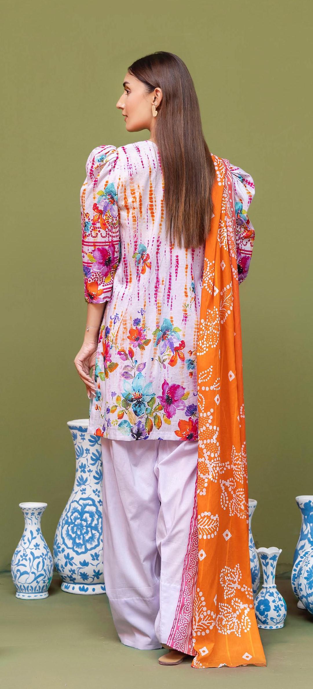 Eid Dress For Womens - Pakistani Embroidered Lawn Ramadan Partywear Festival Suits Salwar Kameez Suit In Medium Size