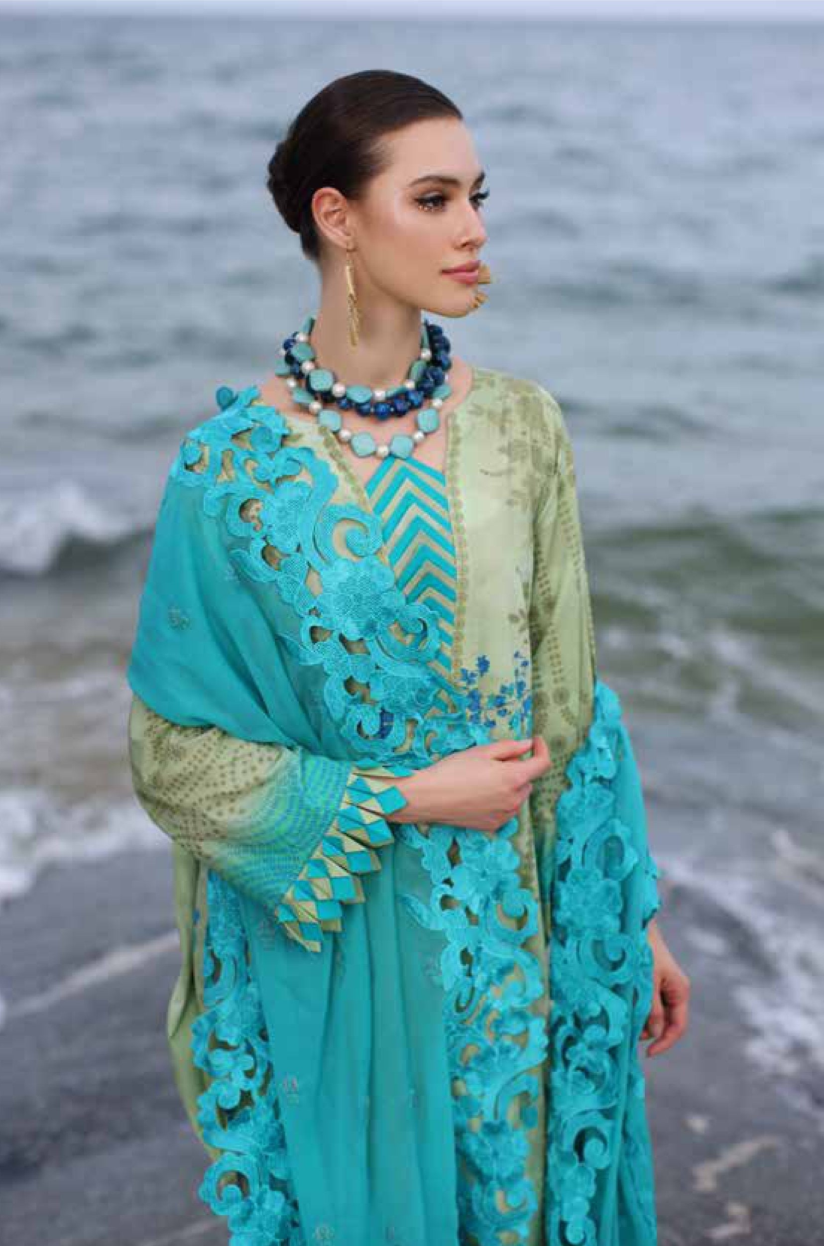Eid Dress For Womens - Pakistani Embroidered Lawn Ramadan Partywear Festival Suits Salwar Kameez Suit In Medium Size