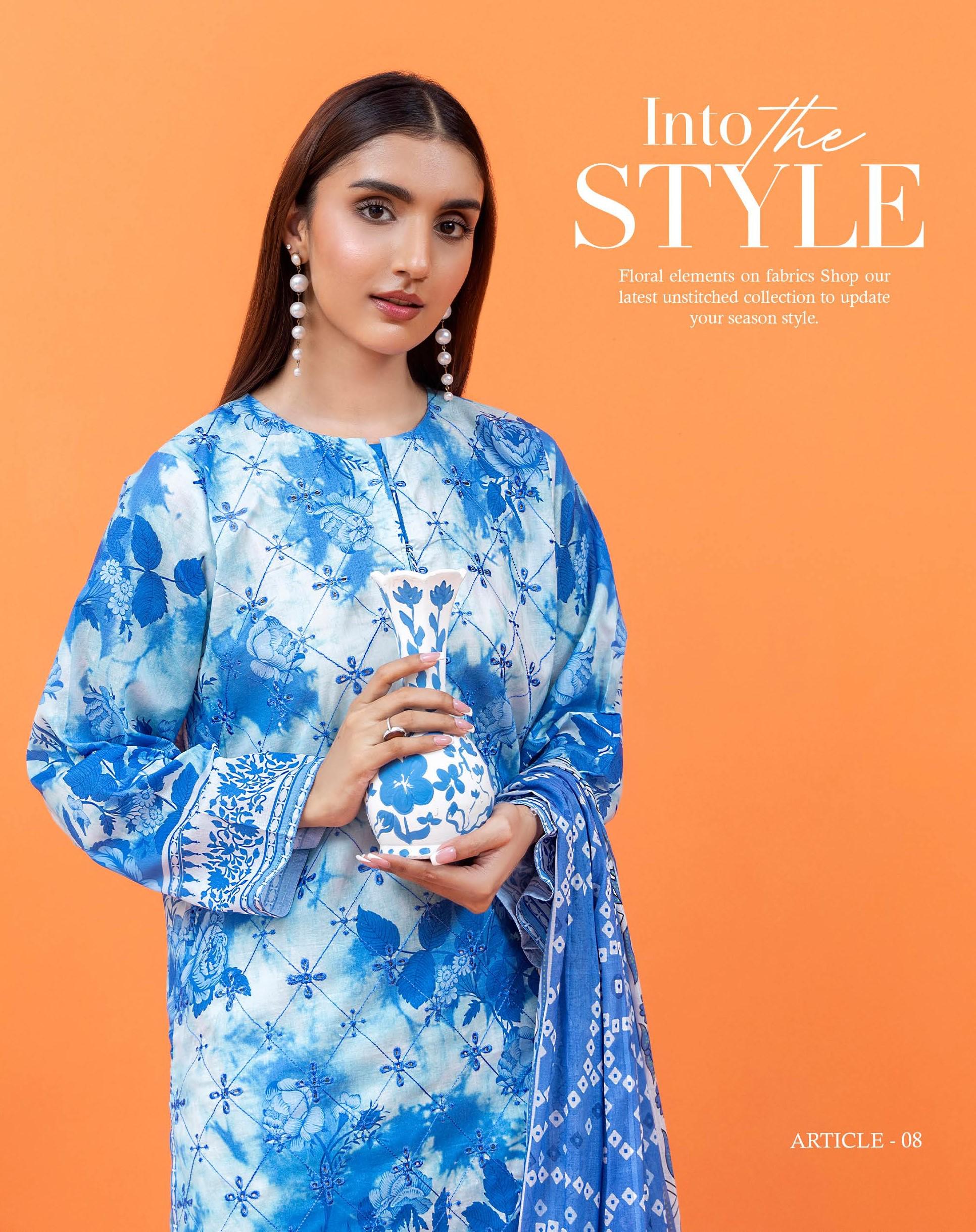 Eid Dress For Womens - Pakistani Embroidered Lawn Ramadan Partywear Festival Suits Salwar Kameez Suit In Medium Size