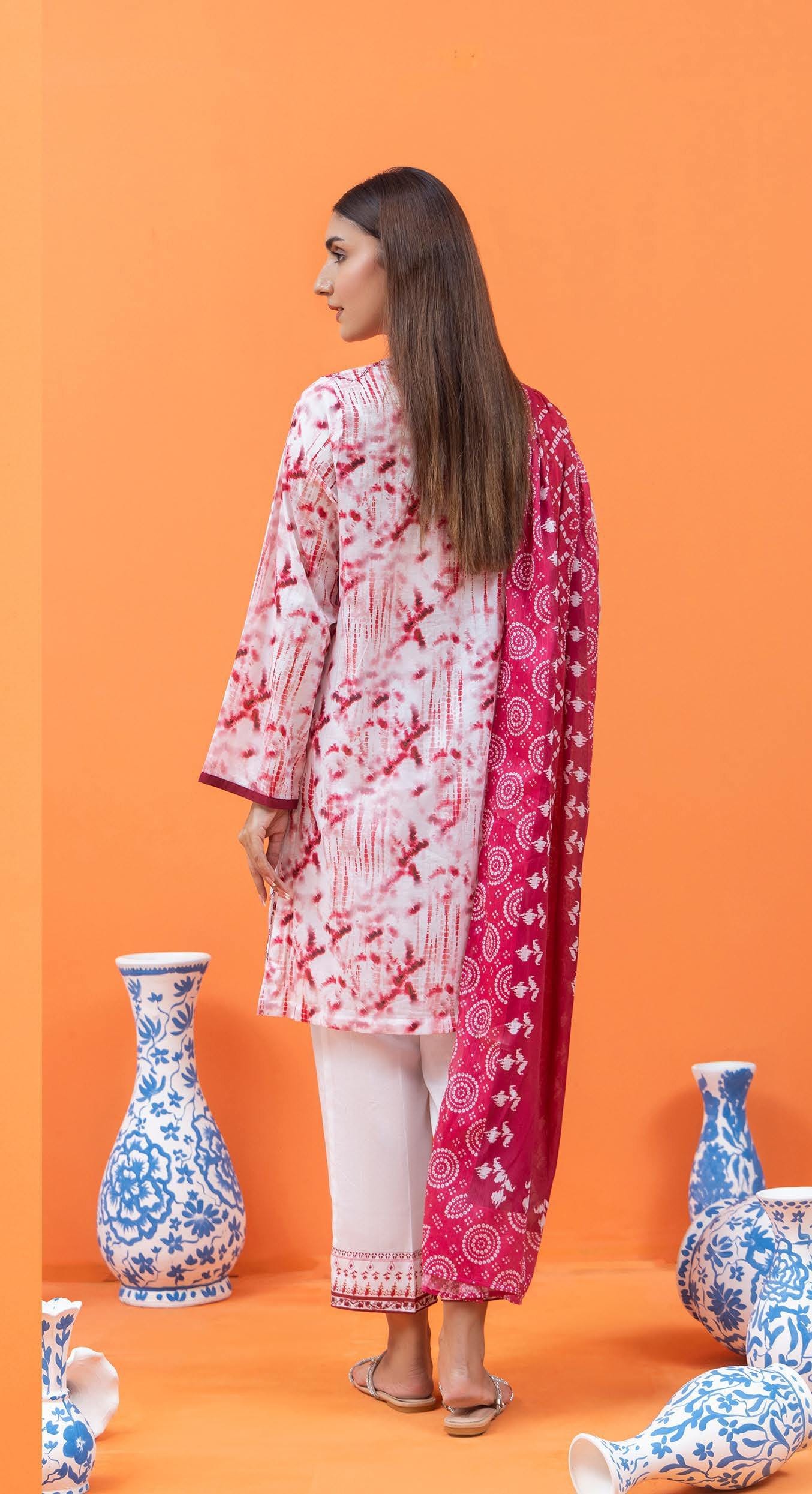 Eid Dress For Womens - Pakistani Embroidered Lawn Ramadan Partywear Festival Suits Salwar Kameez Suit In Medium Size