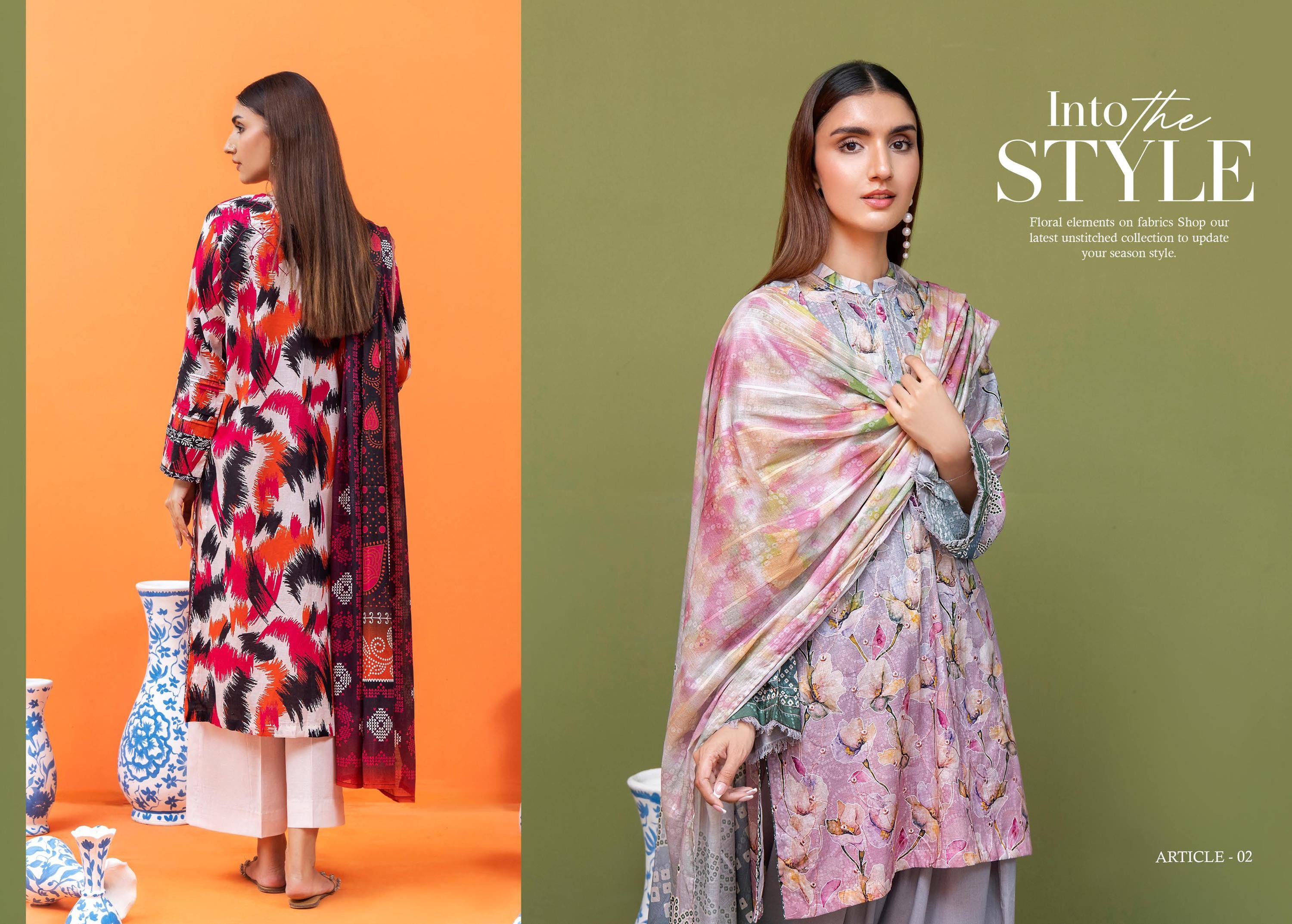 Eid Dress For Womens - Pakistani Embroidered Lawn Ramadan Partywear Festival Suits Salwar Kameez Suit In Medium Size