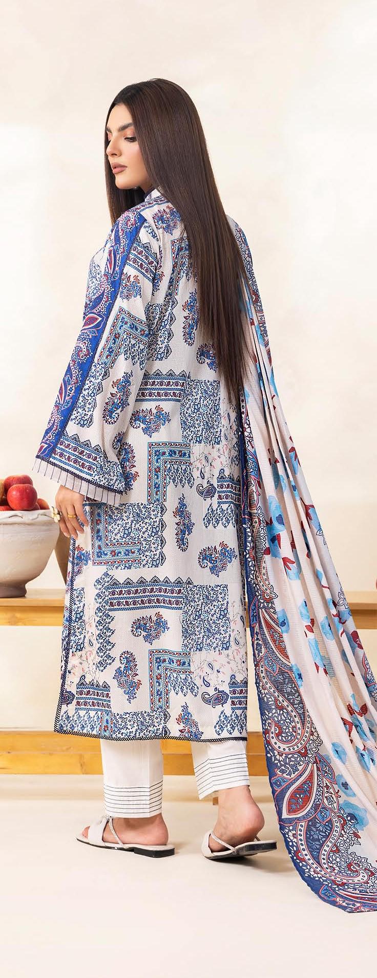 Eid Dress For Womens - Pakistani Embroidered Lawn Ramadan Partywear Festival Suits Salwar Kameez Suit In Medium Size
