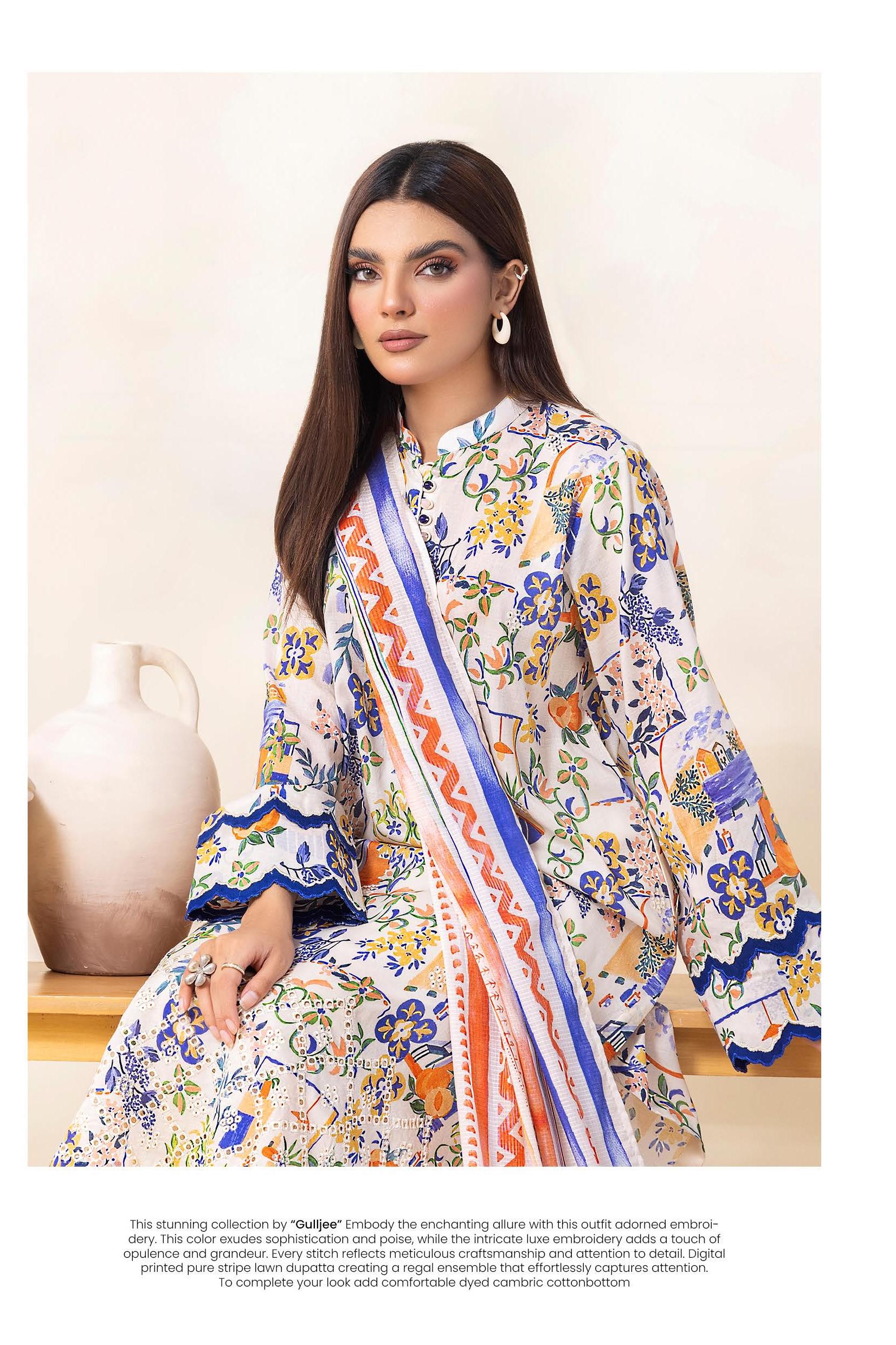 Eid Dress For Womens - Pakistani Embroidered Lawn Ramadan Partywear Festival Suits Salwar Kameez Suit In Medium Size