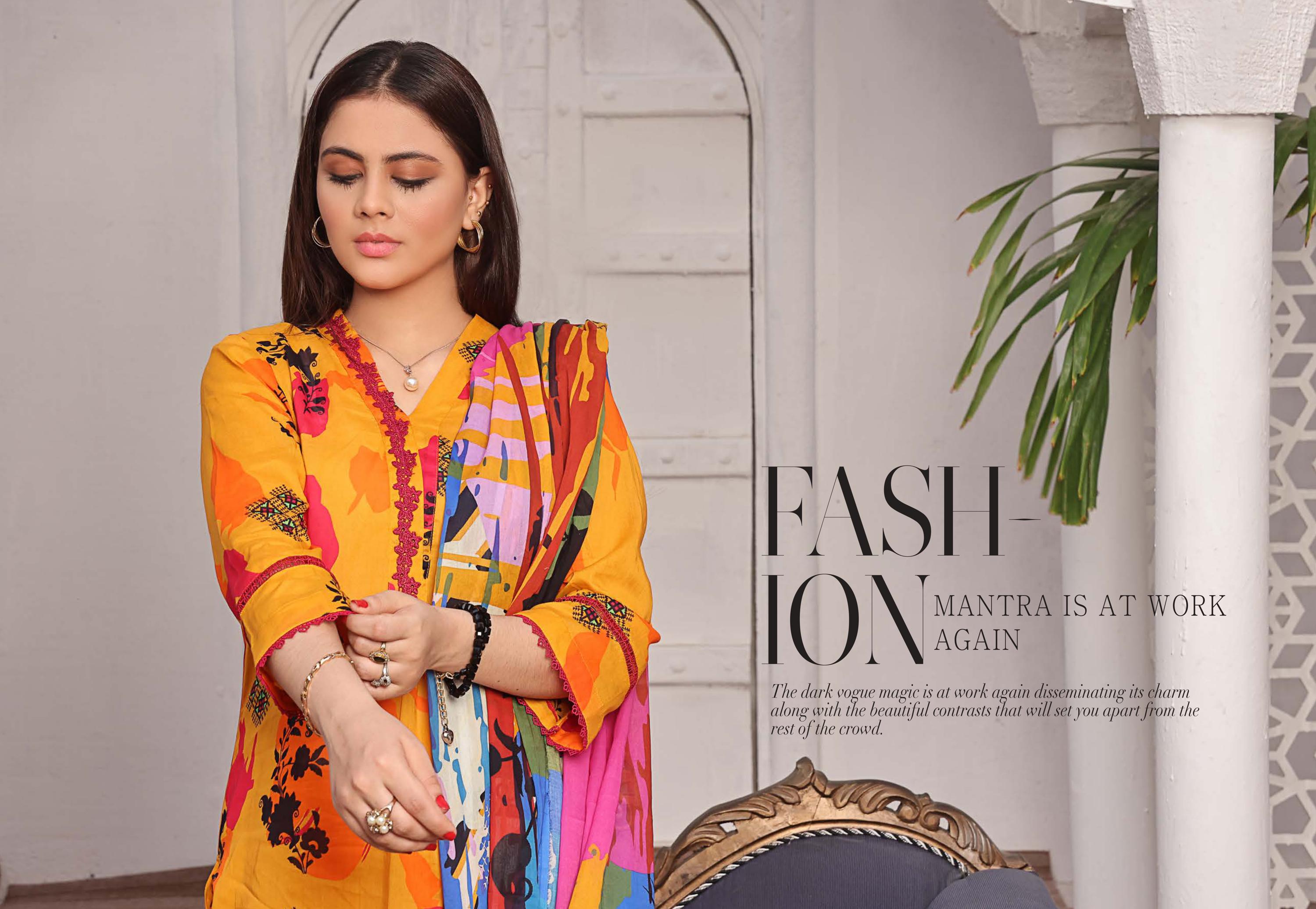 Eid Dress For Womens - Pakistani Printed Lawn Ramadan Partywear Festival Suits in Medium Size
