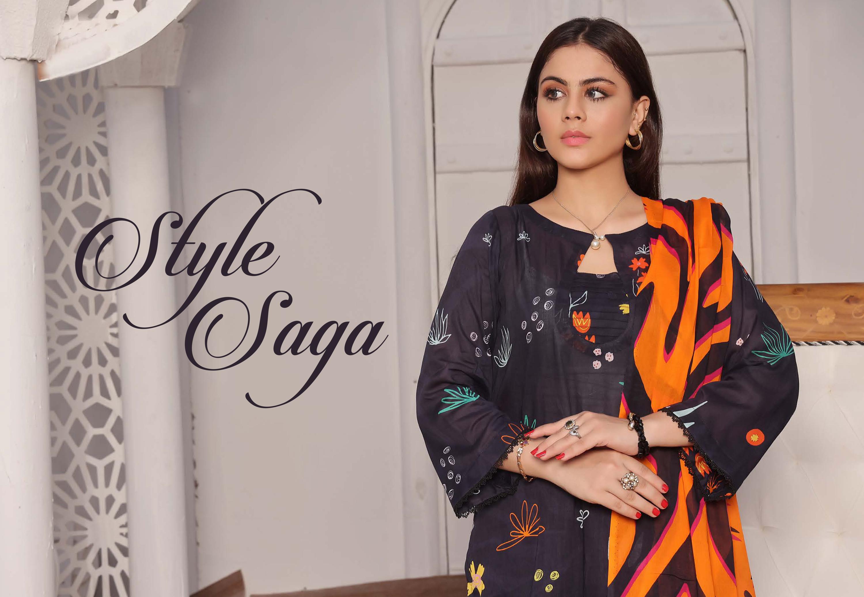 Eid Dress For Womens - Pakistani Printed Lawn Ramadan Partywear Festival Suits in Medium Size