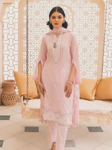 Eid Dress For Womens - Pakistani Embroidered Lawn Ramadan Partywear Festival Suits, Salwar Kameez Suit In  Large Size
