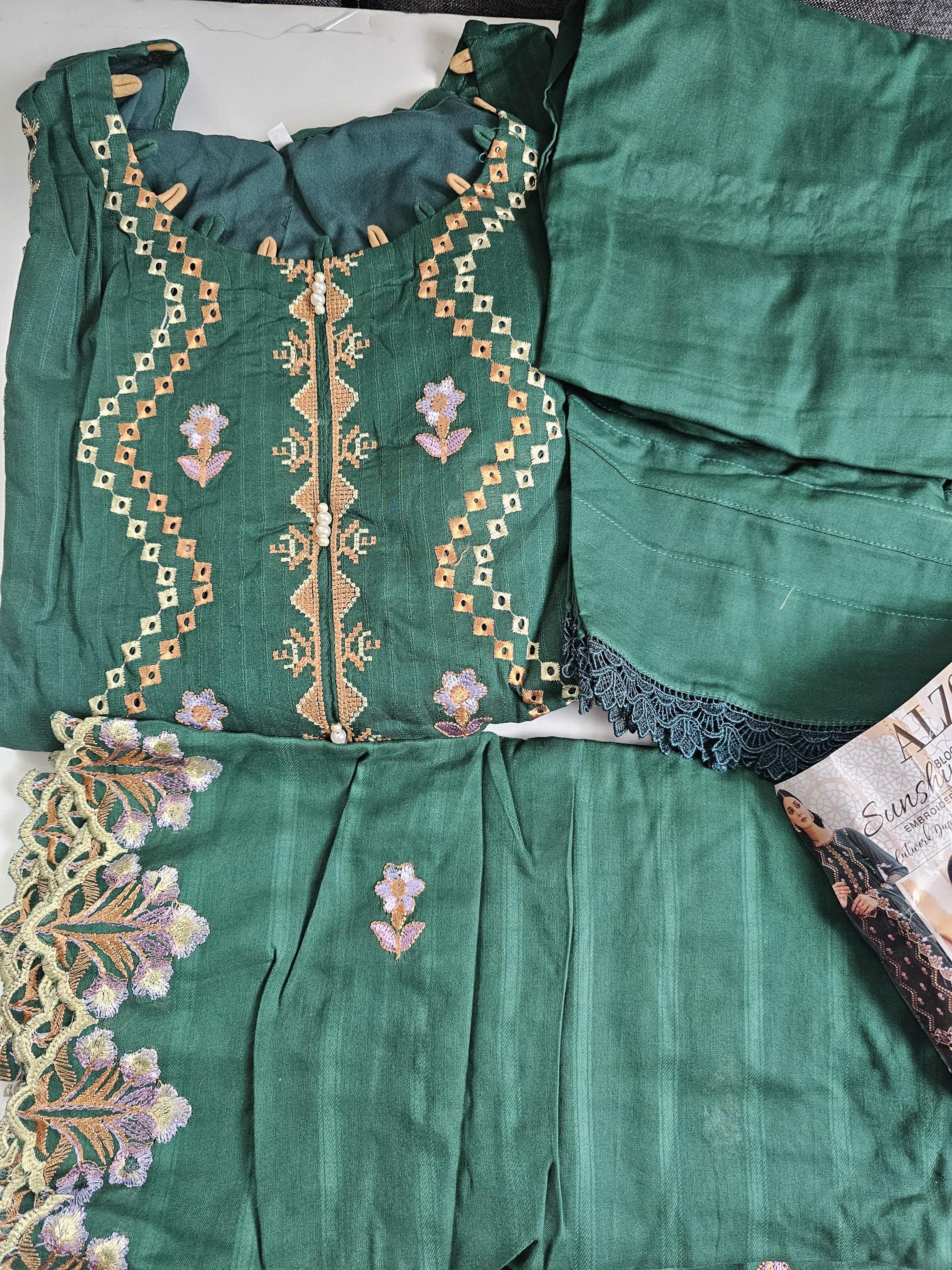 Eid Dress For Womens - Pakistani Embroidered Lawn Ramadan Partywear Festival Suits, Salwar Kameez Suit In  Large Size