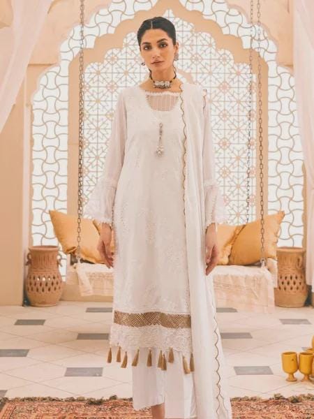 Eid Dress For Womens - Pakistani Embroidered Lawn Ramadan Partywear Festival Suits, Salwar Kameez Suit In  Large Size