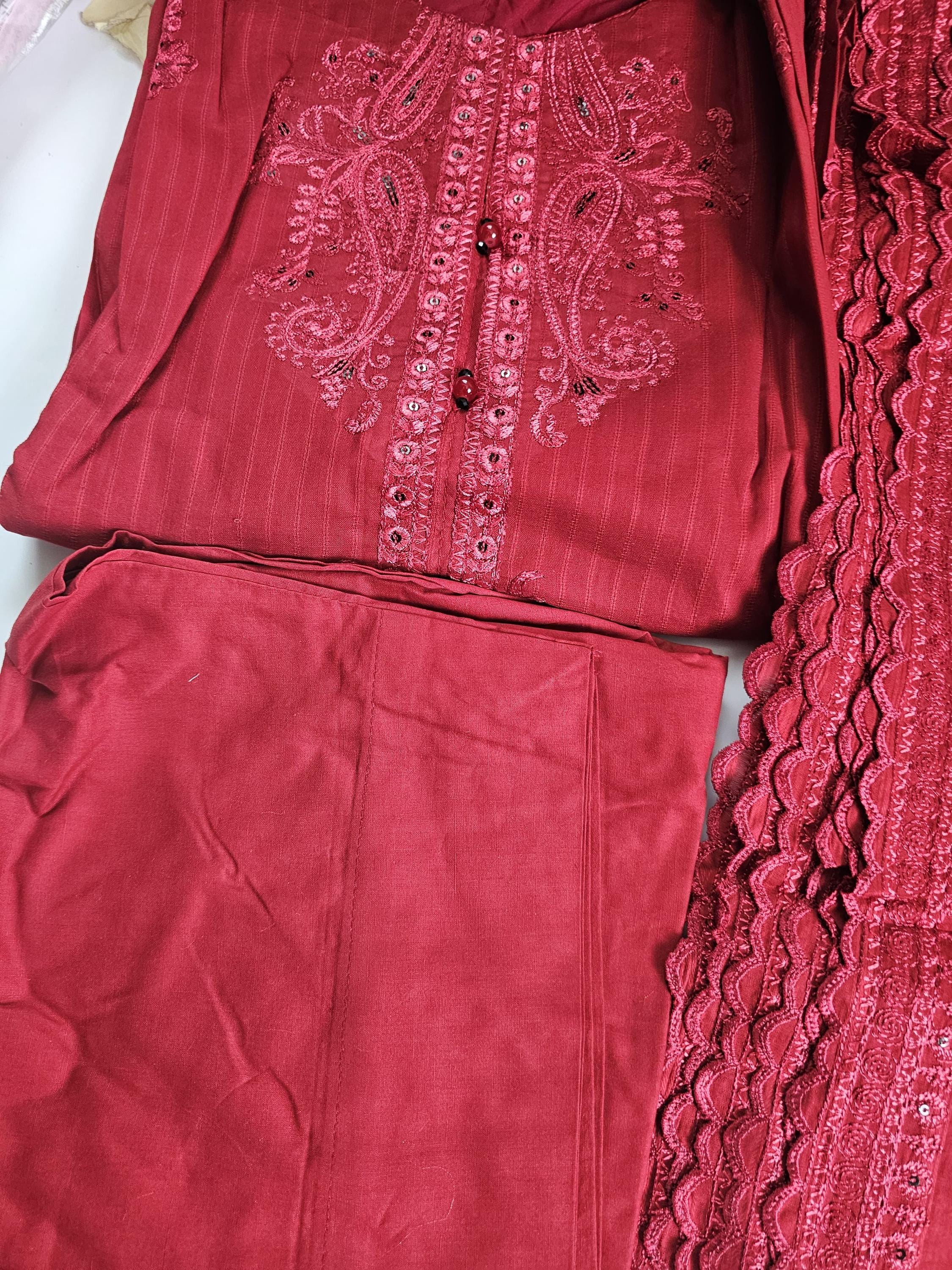 Eid Dress For Womens - Pakistani Embroidered Lawn Ramadan Partywear Festival Suits, Salwar Kameez Suit In  Large Size