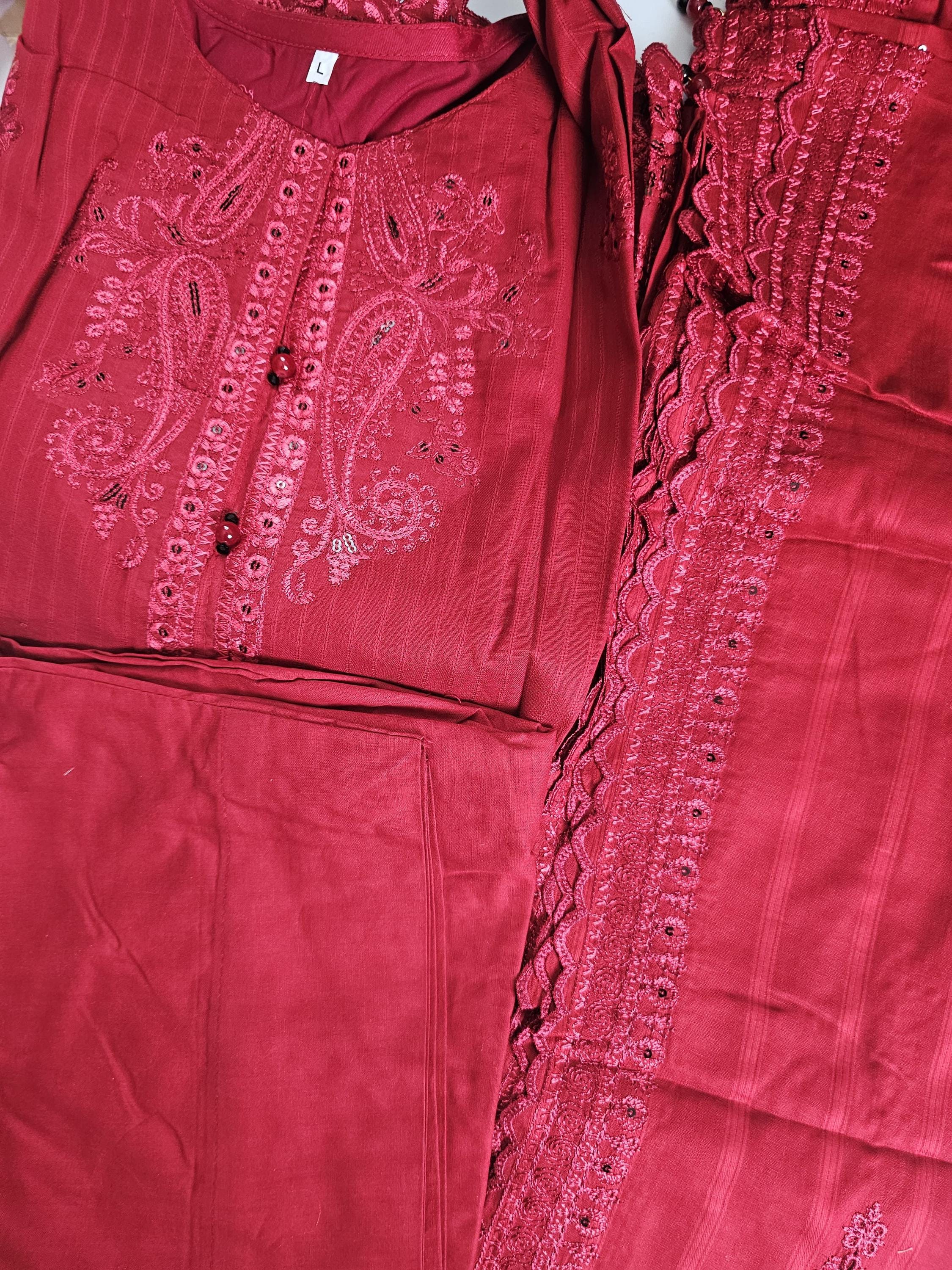 Eid Dress For Womens - Pakistani Embroidered Lawn Ramadan Partywear Festival Suits, Salwar Kameez Suit In  Large Size