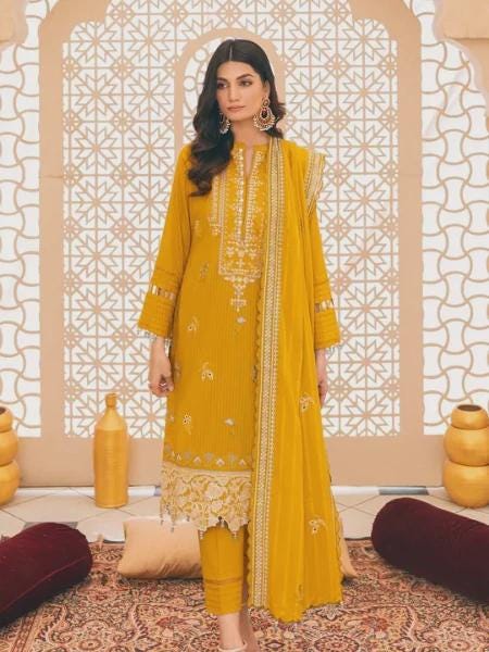 Eid Dress For Womens - Pakistani Embroidered Lawn Ramadan Partywear Festival Suits, Salwar Kameez Suit In  Large Size
