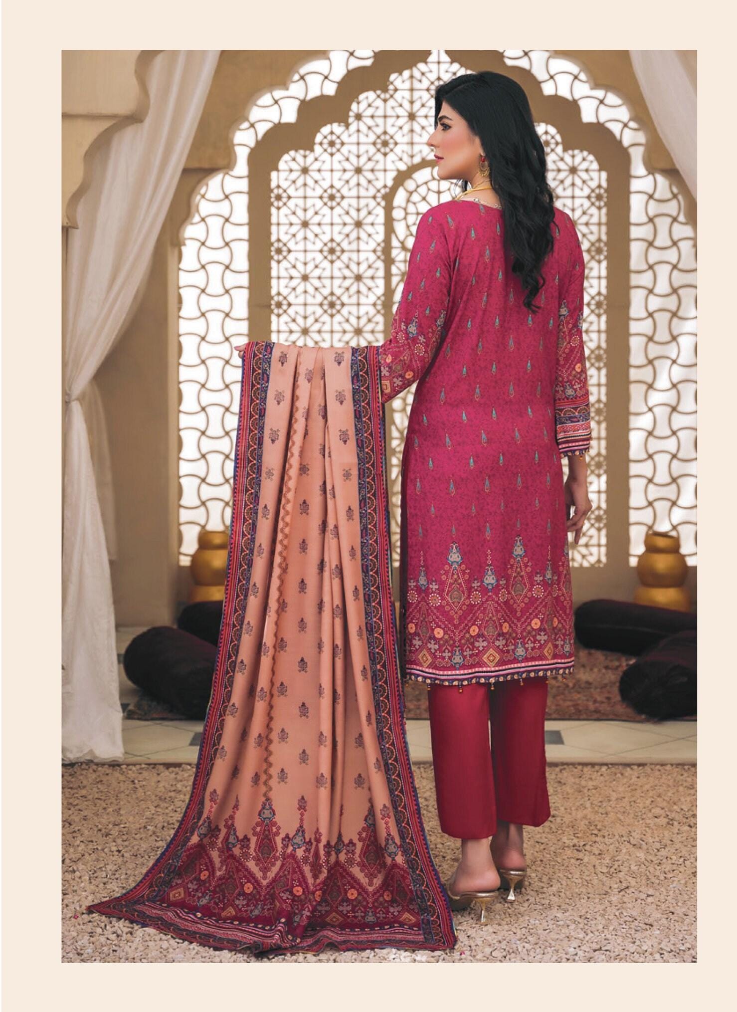 Eid Unstitched Pakistani Branded Salwar Kamij Dress Unstitched Dailywear Eid Partywear Dress Unstitched Clothes Unstitched 3pc Dress Winter