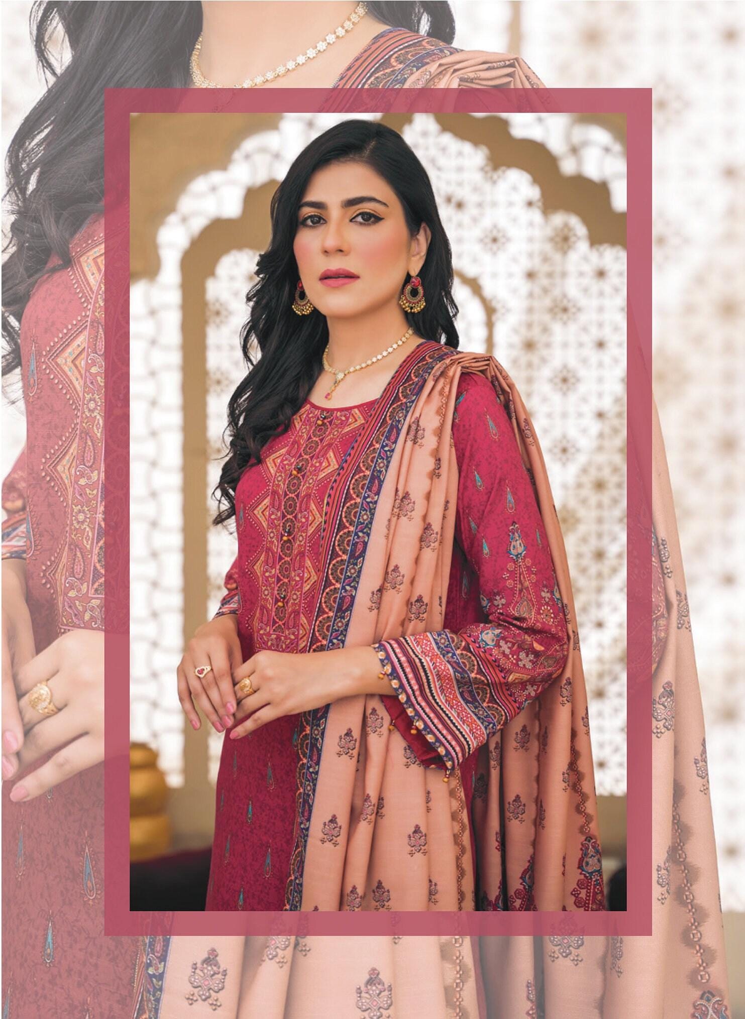 Eid Unstitched Pakistani Branded Salwar Kamij Dress Unstitched Dailywear Eid Partywear Dress Unstitched Clothes Unstitched 3pc Dress Winter