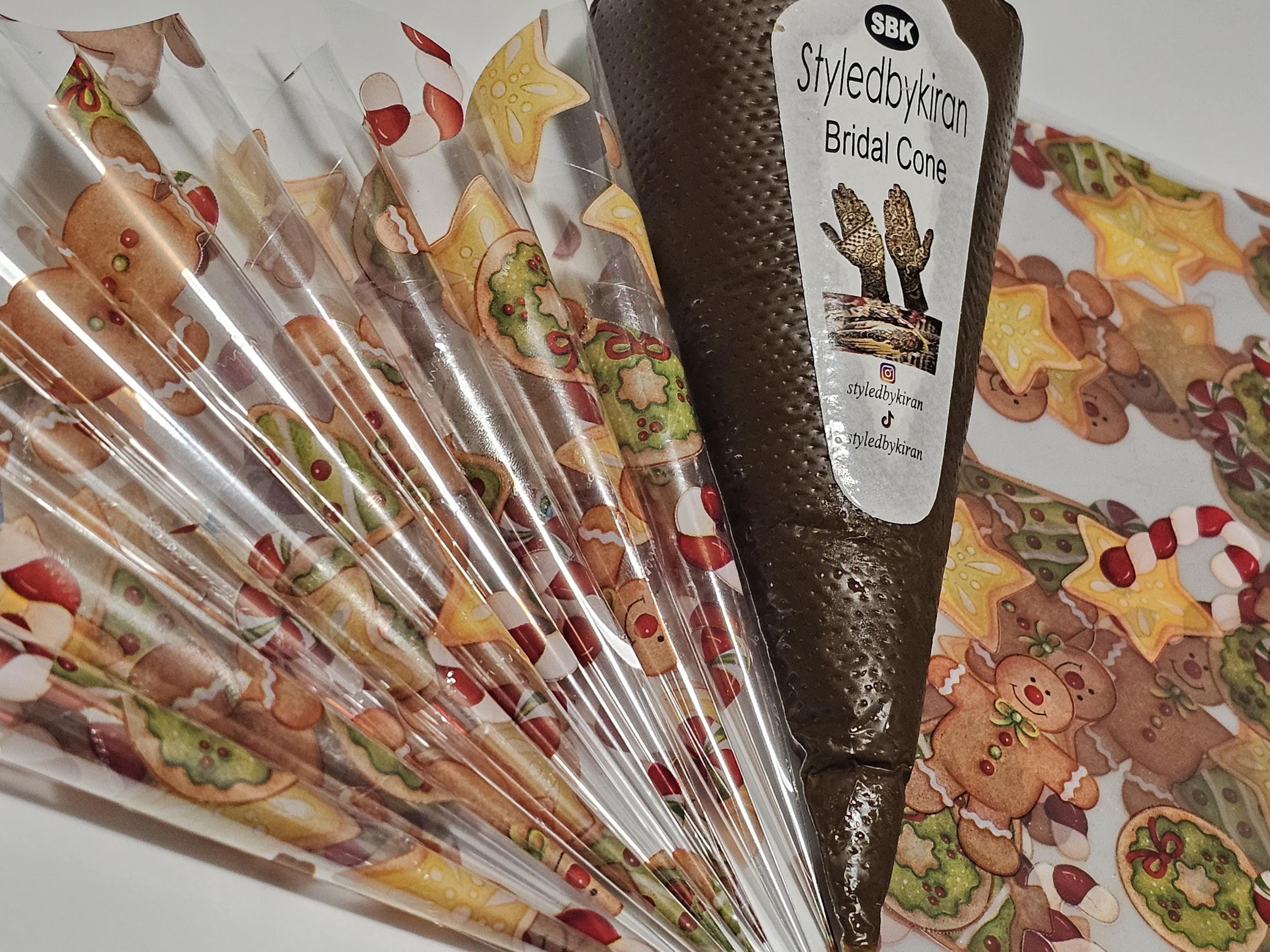 Henna Cones Paste for Newbie Henna Artist Practicing – Precut Rerolled Cone - Cellophane Sheets - Cello Rerolled Sheet -