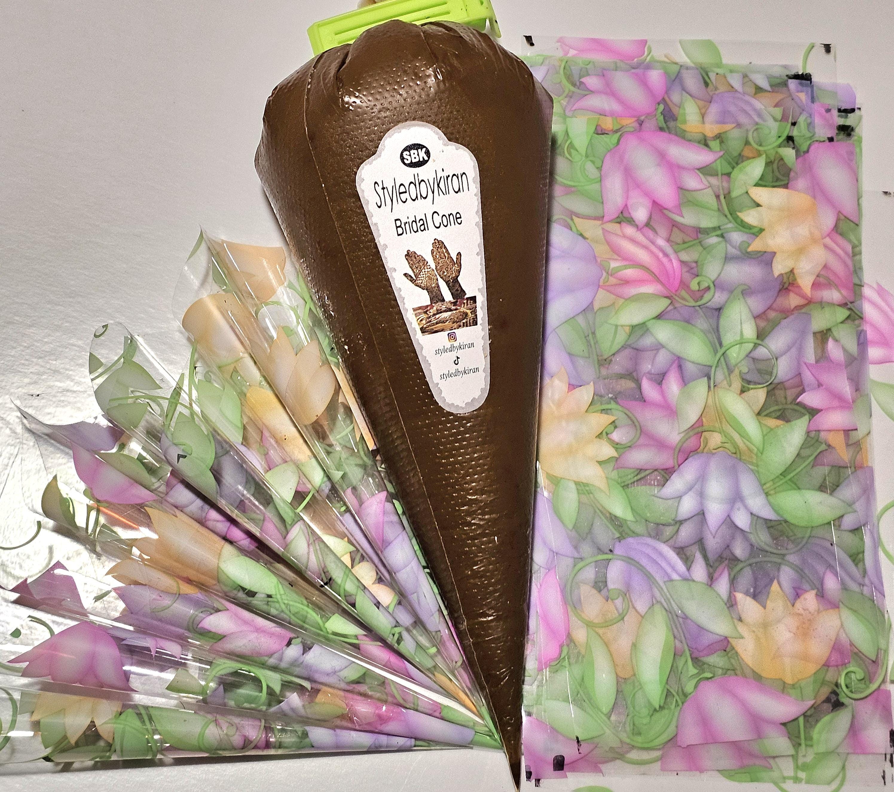 Henna Cones Paste for Newbie Henna Artist Practicing – Precut Rerolled Cone - Cellophane Sheets - Cello Rerolled Sheet -