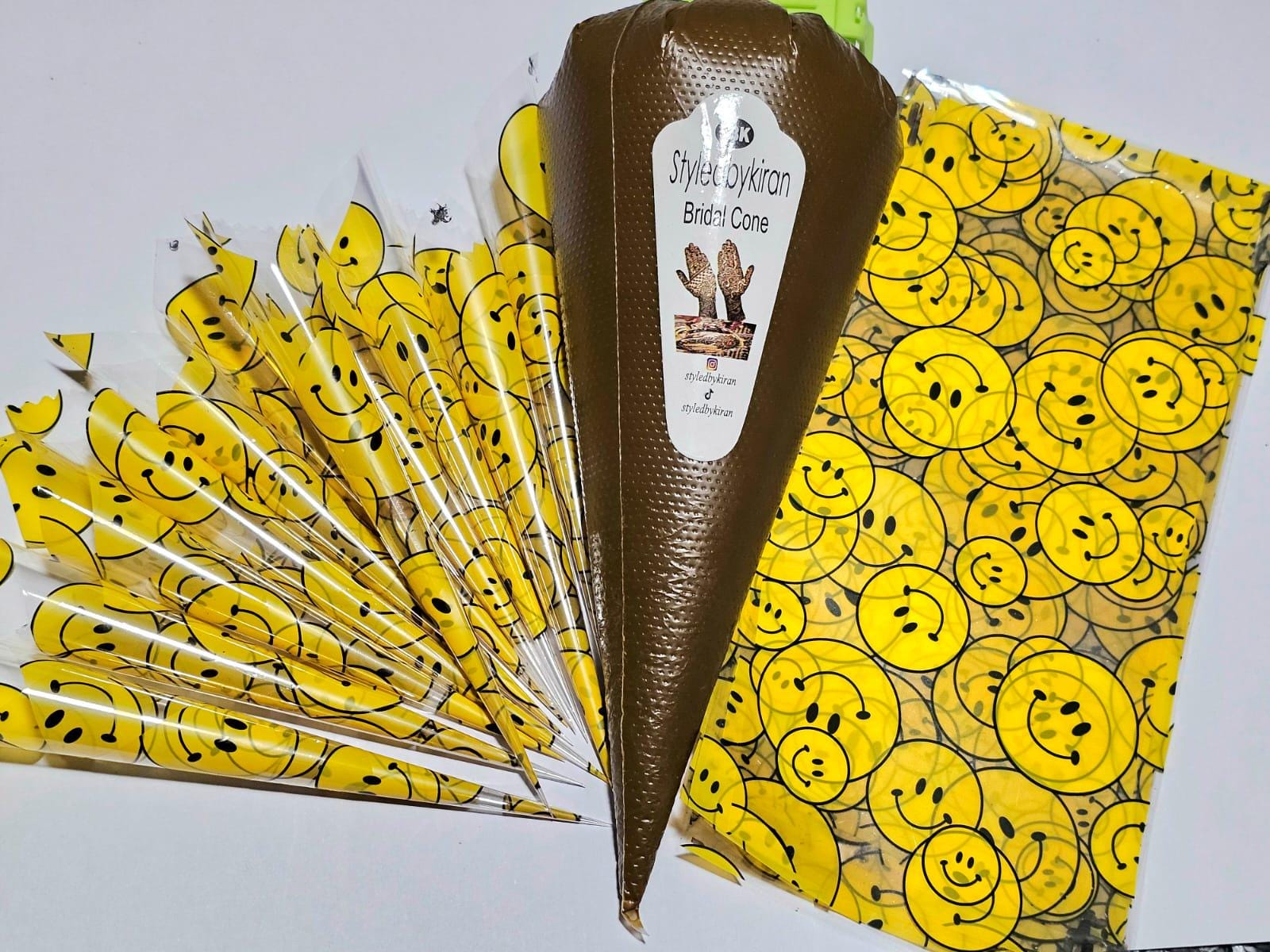 Henna Cones Paste for Newbie Henna Artist Practicing – Precut Rerolled Cone - Cellophane Sheets - Cello Rerolled Sheet -