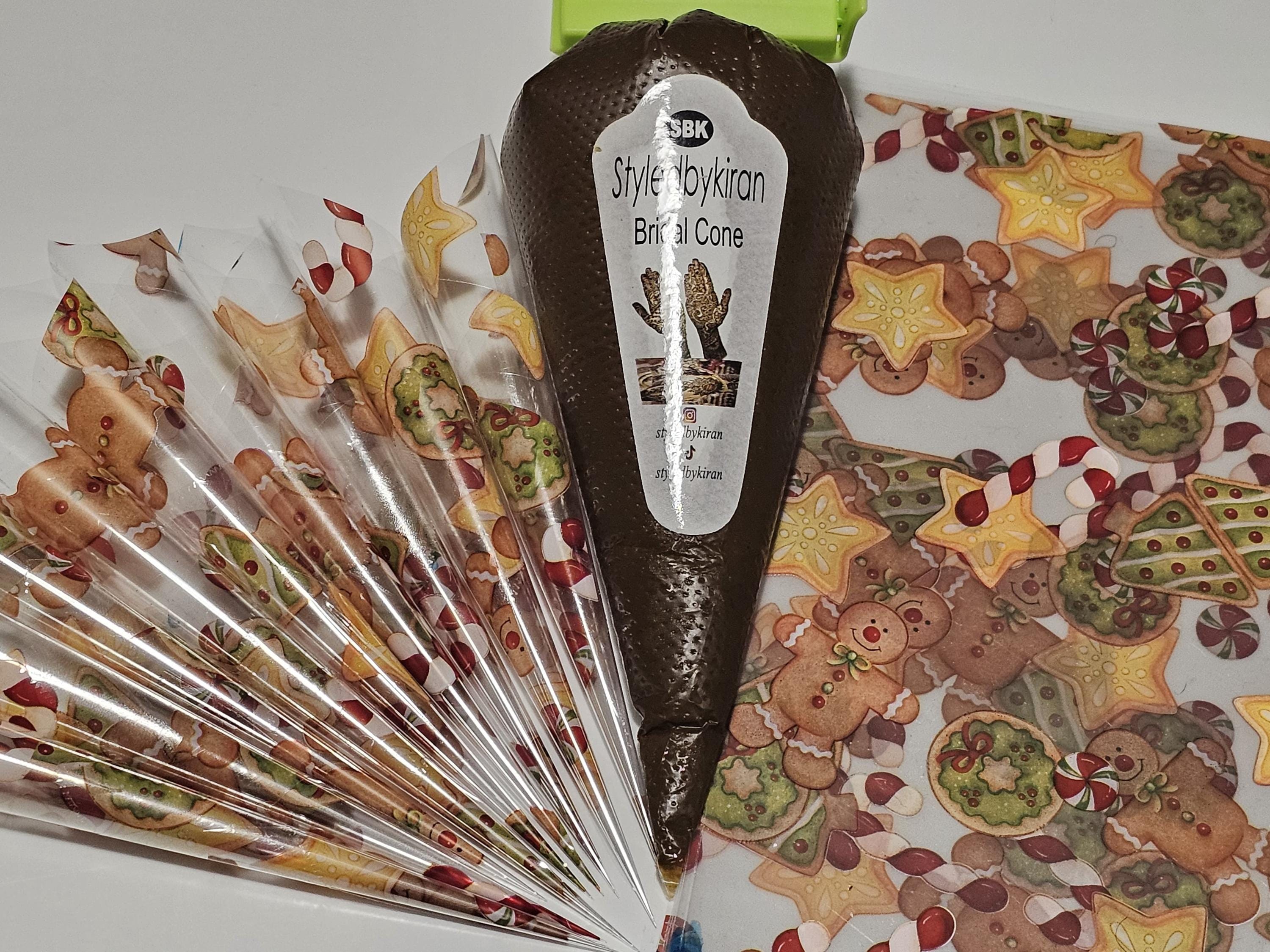 Henna Cones Paste for Newbie Henna Artist Practicing – Precut Rerolled Cone - Cellophane Sheets - Cello Rerolled Sheet -
