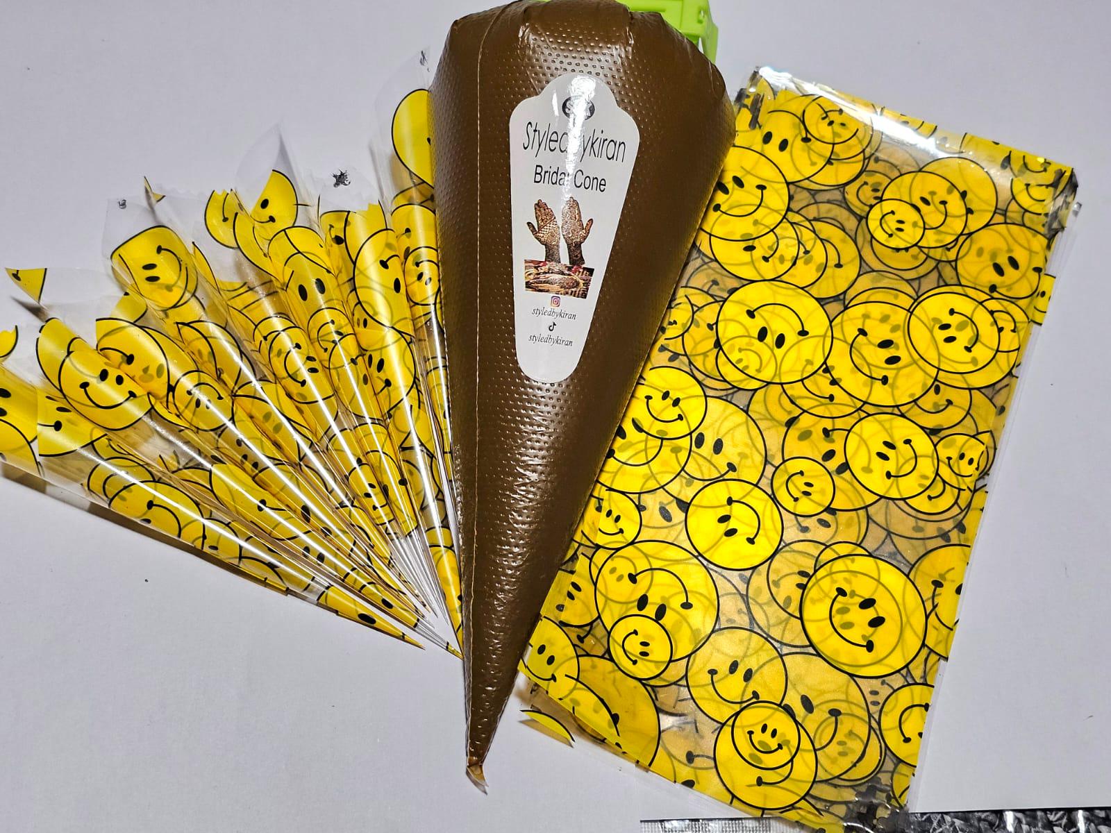 Henna Cones Paste for Newbie Henna Artist Practicing – Precut Rerolled Cone - Cellophane Sheets - Cello Rerolled Sheet -