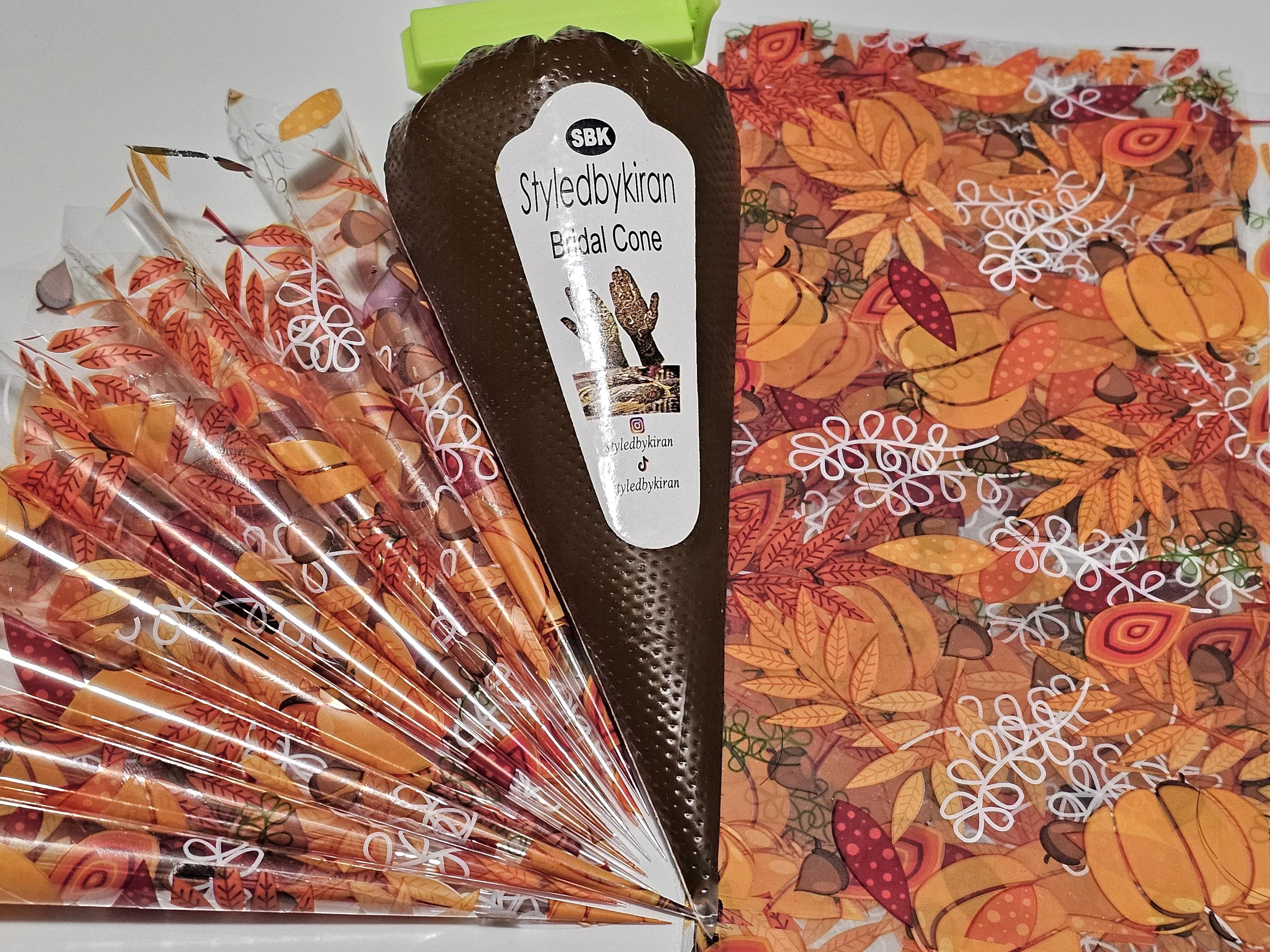 Henna Cones Paste for Newbie Henna Artist Practicing – Precut Rerolled Cone - Cellophane Sheets - Cello Rerolled Sheet -