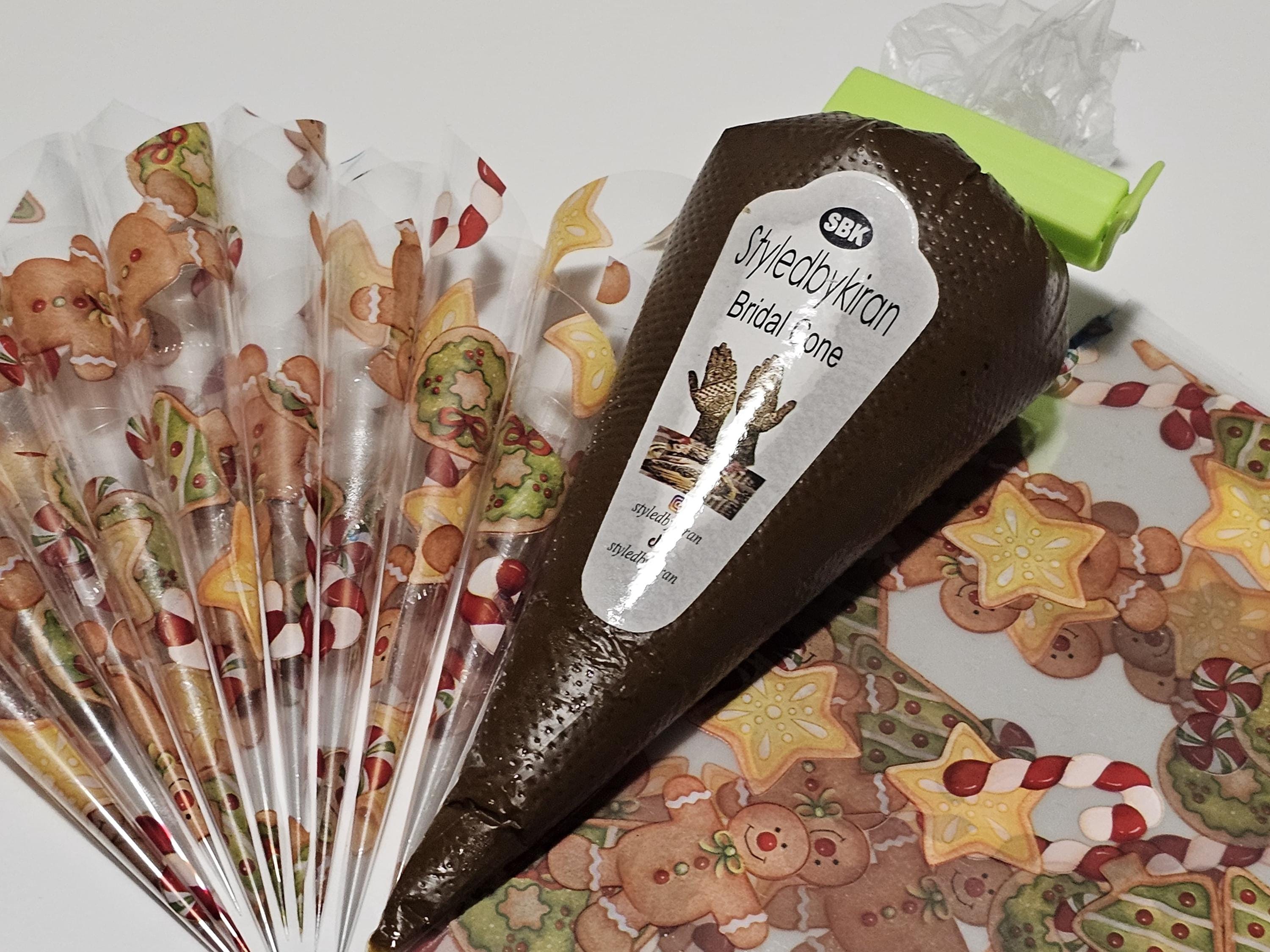 Henna Cones Paste for Newbie Henna Artist Practicing – Precut Rerolled Cone - Cellophane Sheets - Cello Rerolled Sheet -