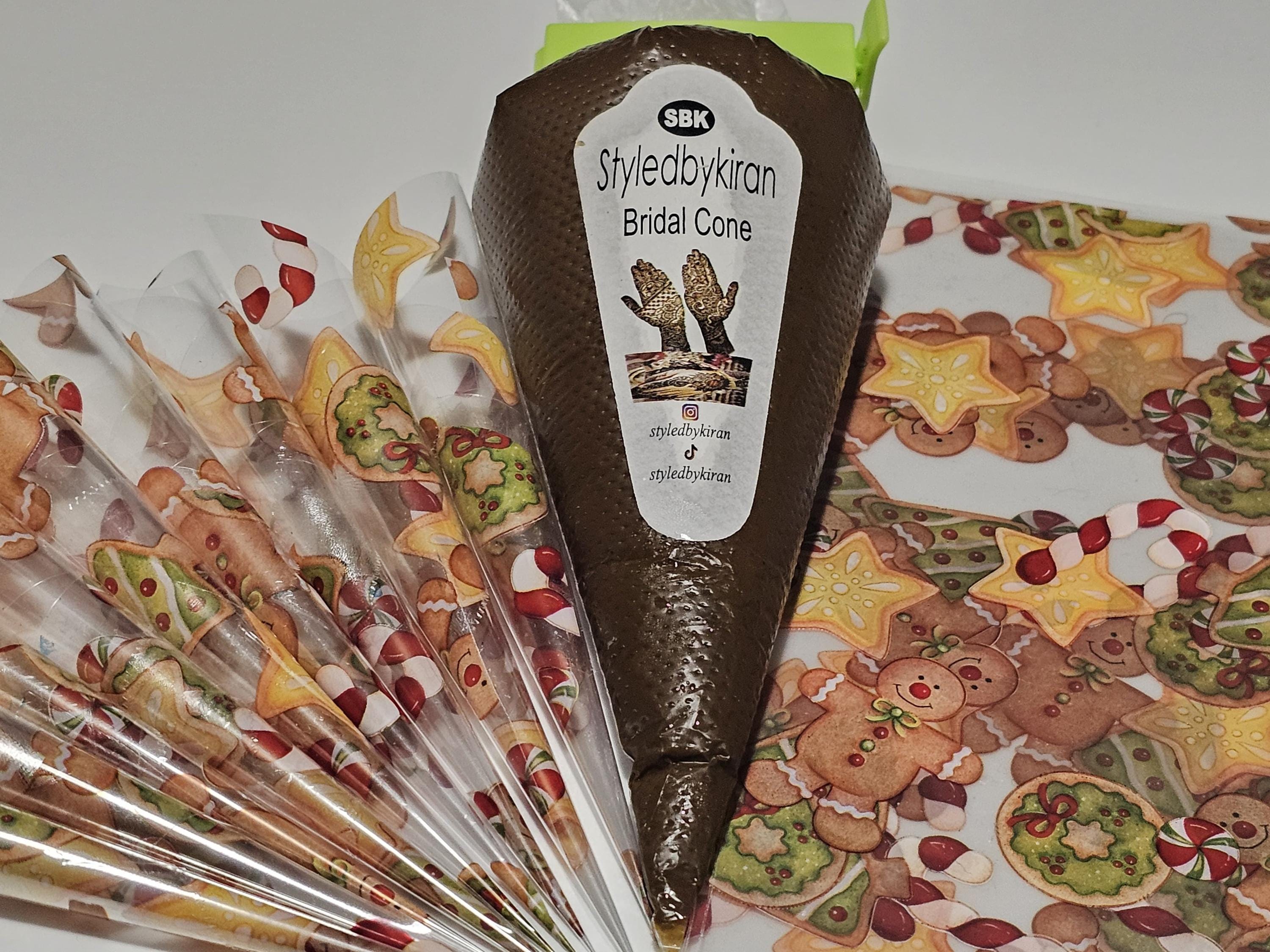 Henna Cones Paste for Newbie Henna Artist Practicing – Precut Rerolled Cone - Cellophane Sheets - Cello Rerolled Sheet -