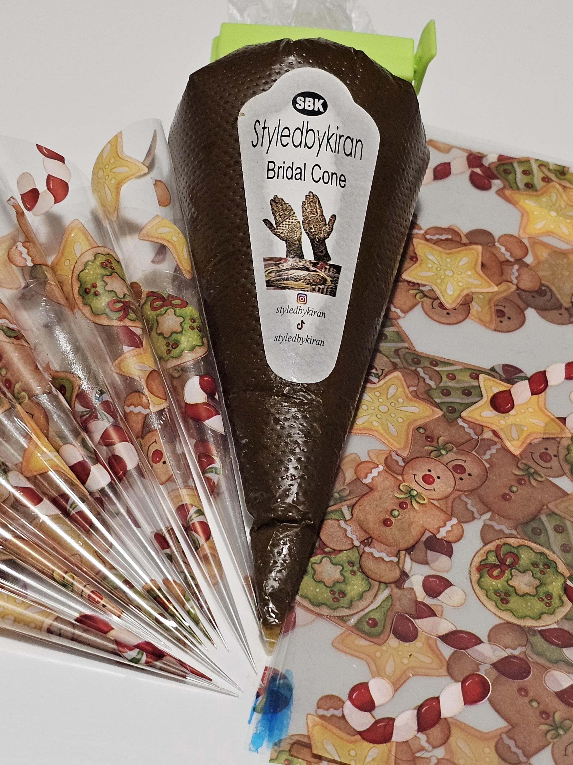 Henna Cones Paste for Newbie Henna Artist Practicing – Precut Rerolled Cone - Cellophane Sheets - Cello Rerolled Sheet -