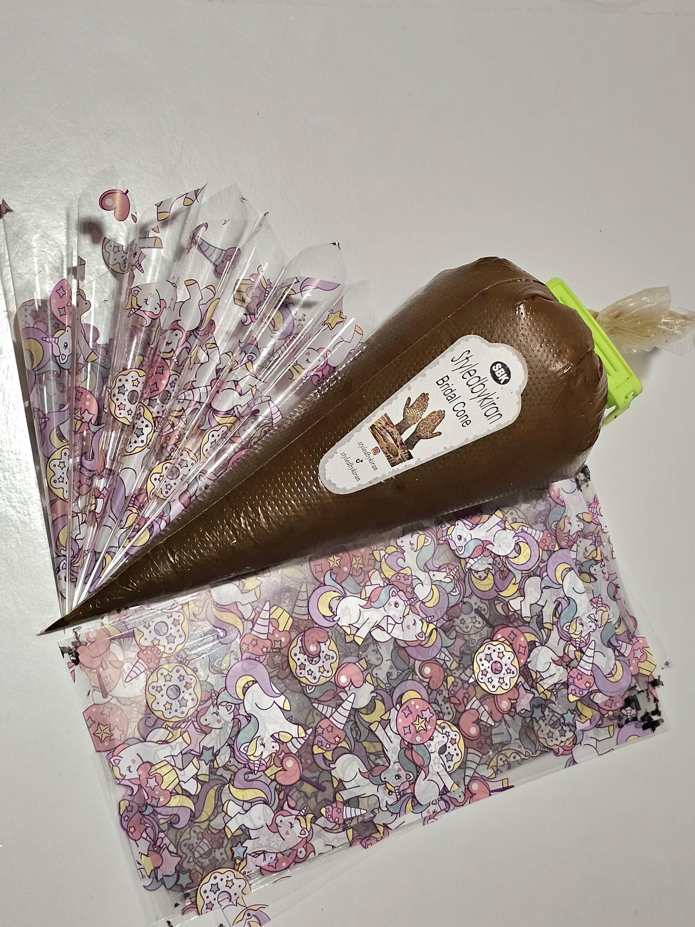 Henna Cones Paste for Newbie Henna Artist Practicing – Precut Rerolled Cone - Cellophane Sheets - Cello Rerolled Sheet -