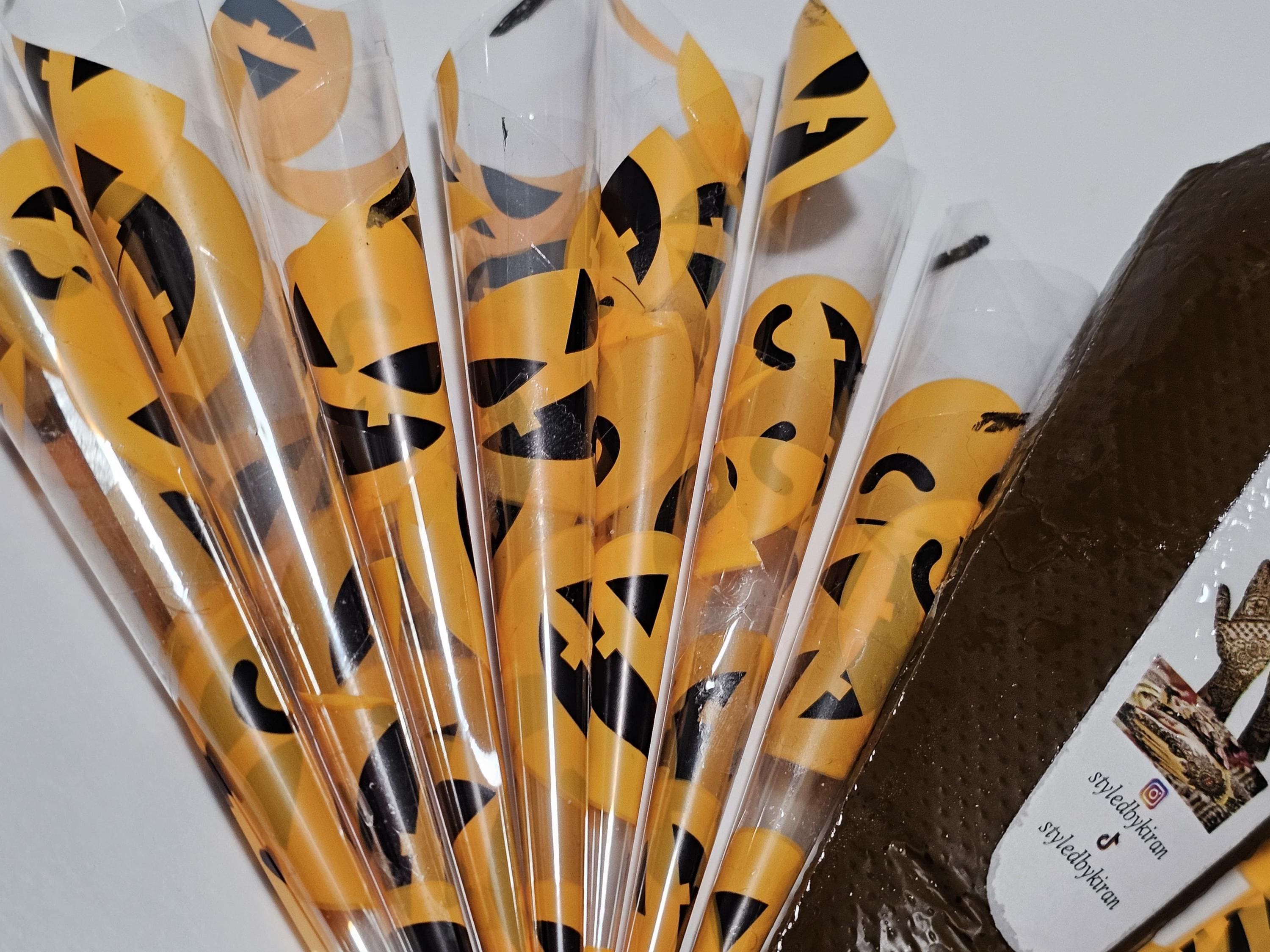 Henna Cones Paste for Newbie Henna Artist Practicing – Precut Rerolled Cone - Cellophane Sheets - Cello Rerolled Sheet -