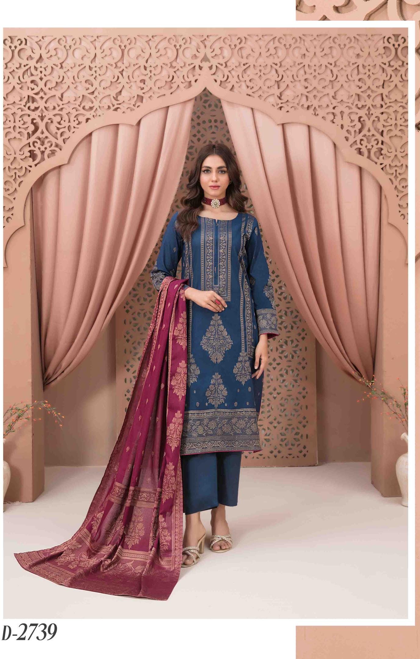 Eid Dress For Womens - Pakistani Broshia Banarsi Lawn Ramadan Partywear Festival Suits Jacquard Suit In Medium Size