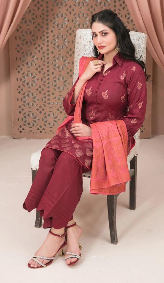 Eid Dress For Womens - Pakistani Broshia Banarsi Lawn Ramadan Partywear Festival Suits Jacquard Suit In Medium Size