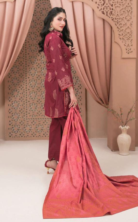 Eid Dress For Womens - Pakistani Broshia Banarsi Lawn Ramadan Partywear Festival Suits Jacquard Suit In Medium Size