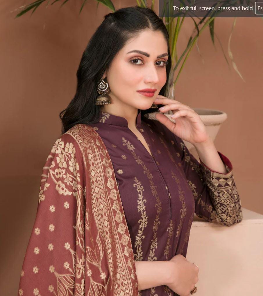 Eid Dress For Womens - Pakistani Broshia Banarsi Lawn Ramadan Partywear Festival Suits Jacquard Suit In Medium Size