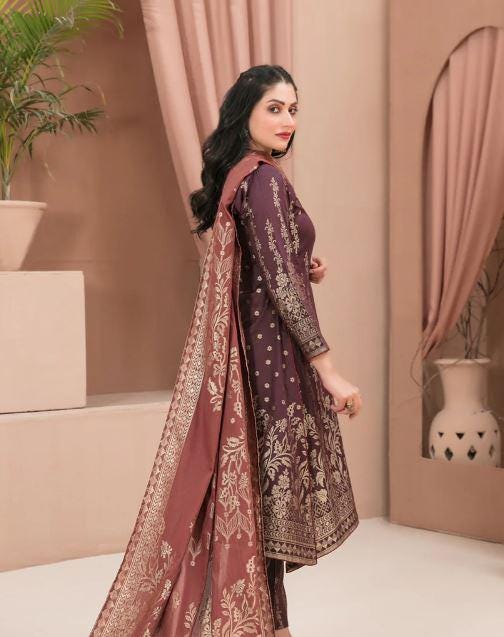 Eid Dress For Womens - Pakistani Broshia Banarsi Lawn Ramadan Partywear Festival Suits Jacquard Suit In Medium Size