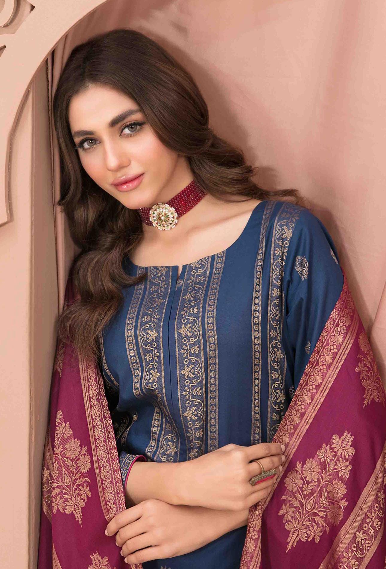 Eid Dress For Womens - Pakistani Broshia Banarsi Lawn Ramadan Partywear Festival Suits Jacquard Suit In Medium Size