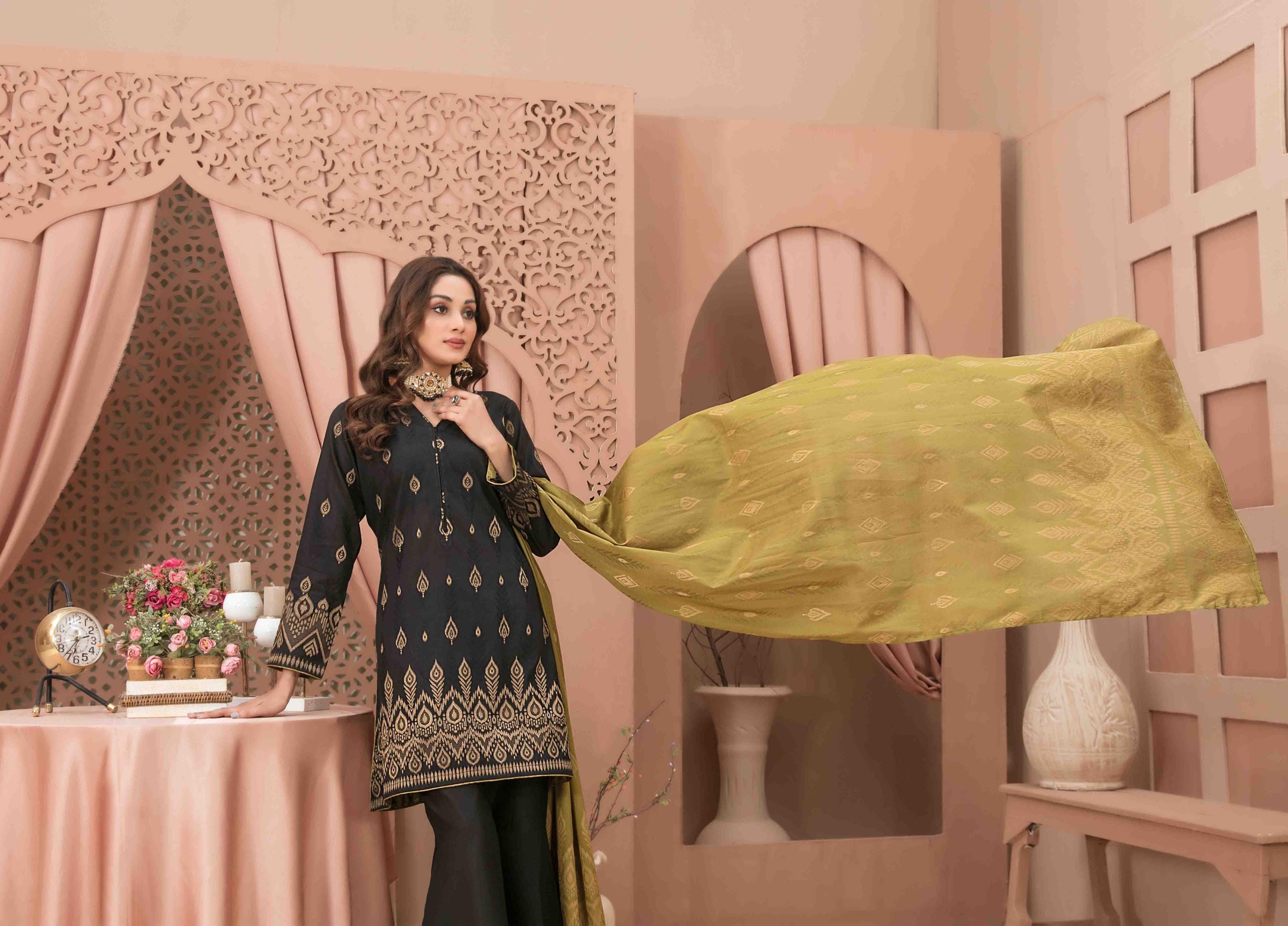 Eid Dress For Womens - Pakistani Broshia Banarsi Lawn Ramadan Partywear Festival Suits Jacquard Suit In Medium Size