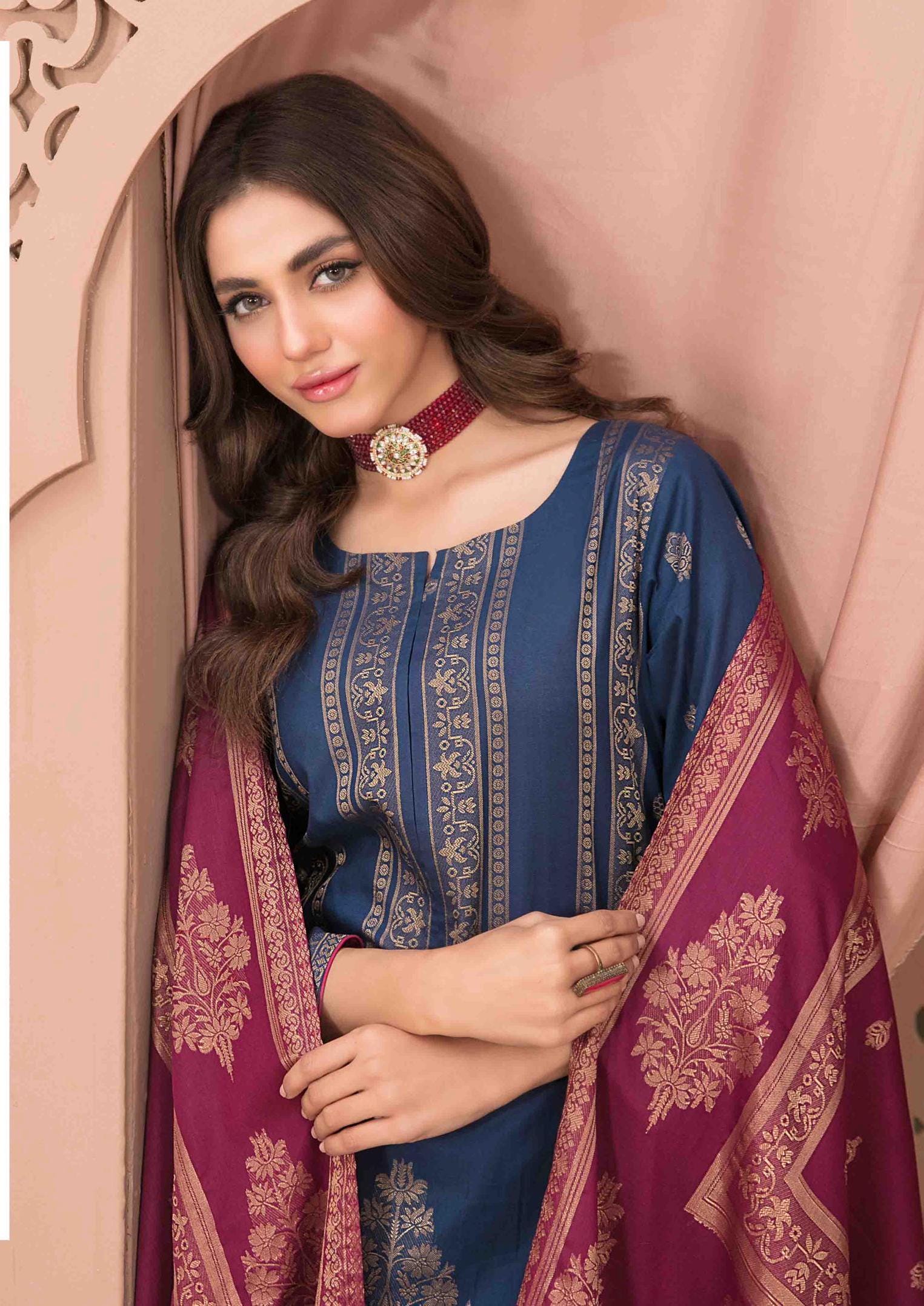 Eid Dress For Womens - Pakistani Broshia Banarsi Lawn Ramadan Partywear Festival Suits Jacquard Suit In Medium Size