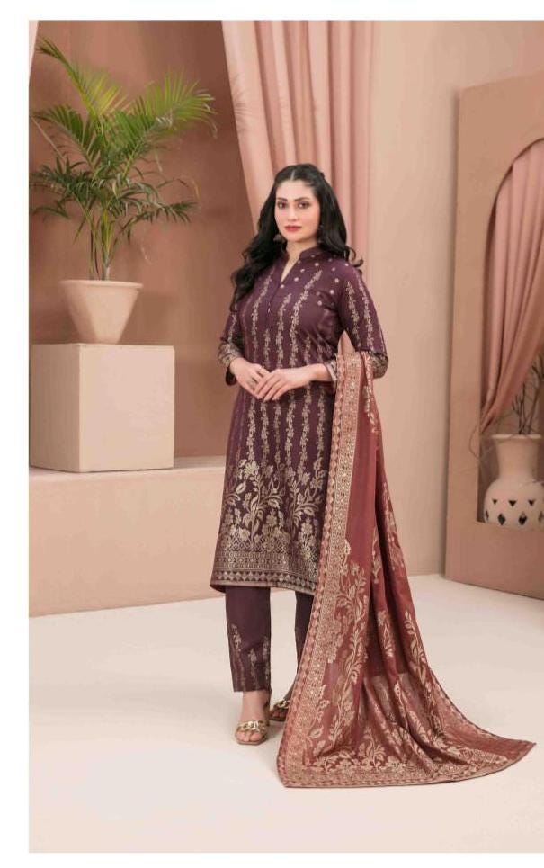 Eid Dress For Womens - Pakistani Broshia Banarsi Lawn Ramadan Partywear Festival Suits Jacquard Suit In Medium Size
