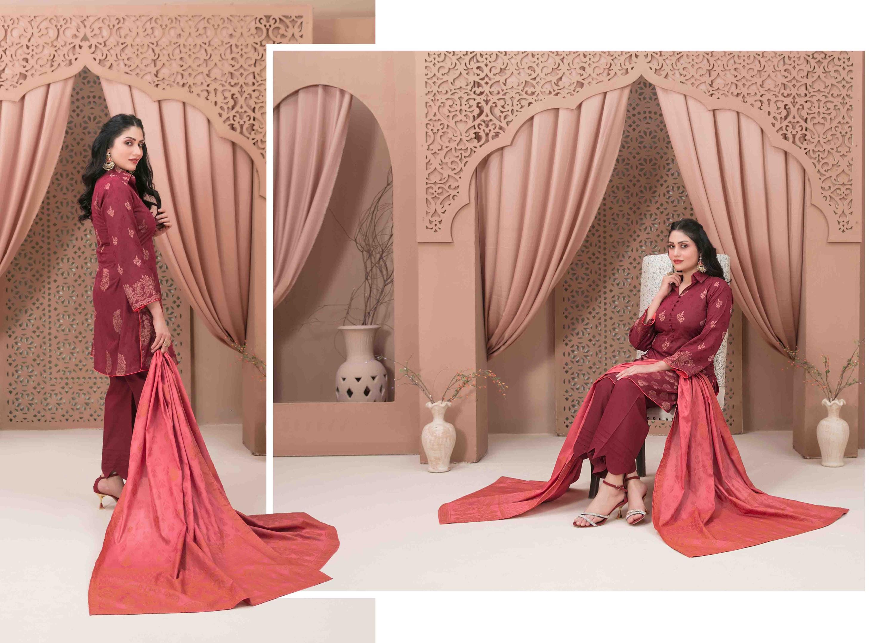 Eid Dress For Womens - Pakistani Broshia Banarsi Lawn Ramadan Partywear Festival Suits Jacquard Suit In Medium Size