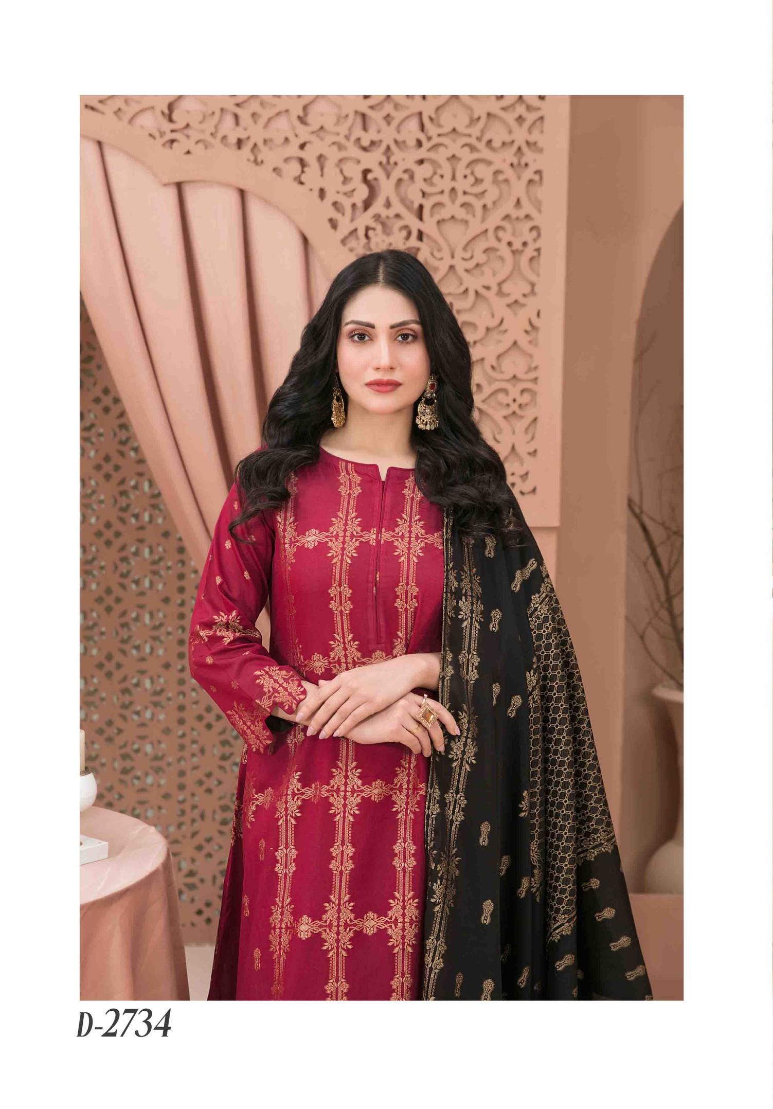 Eid Dress For Womens - Pakistani Broshia Banarsi Lawn Ramadan Partywear Festival Suits Jacquard Suit In Medium Size