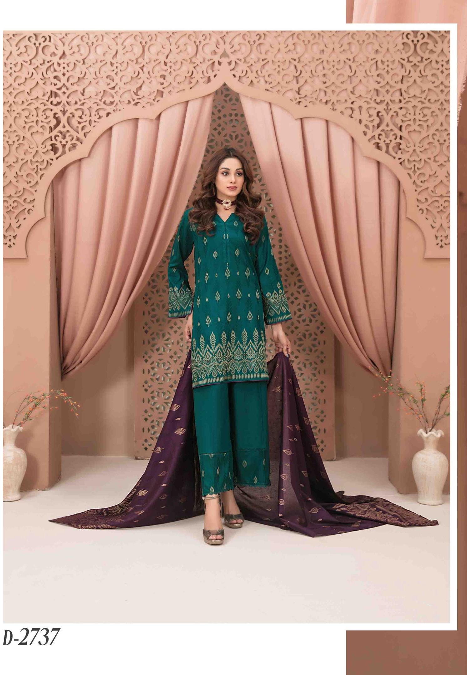 Eid Dress For Womens - Pakistani Broshia Banarsi Lawn Ramadan Partywear Festival Suits Jacquard Suit In Medium Size