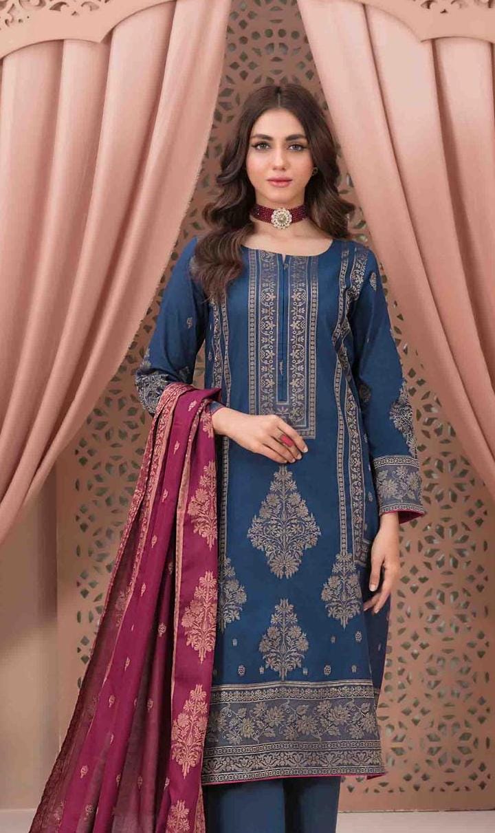Eid Dress For Womens - Pakistani Broshia Banarsi Lawn Ramadan Partywear Festival Suits Jacquard Suit In Medium Size