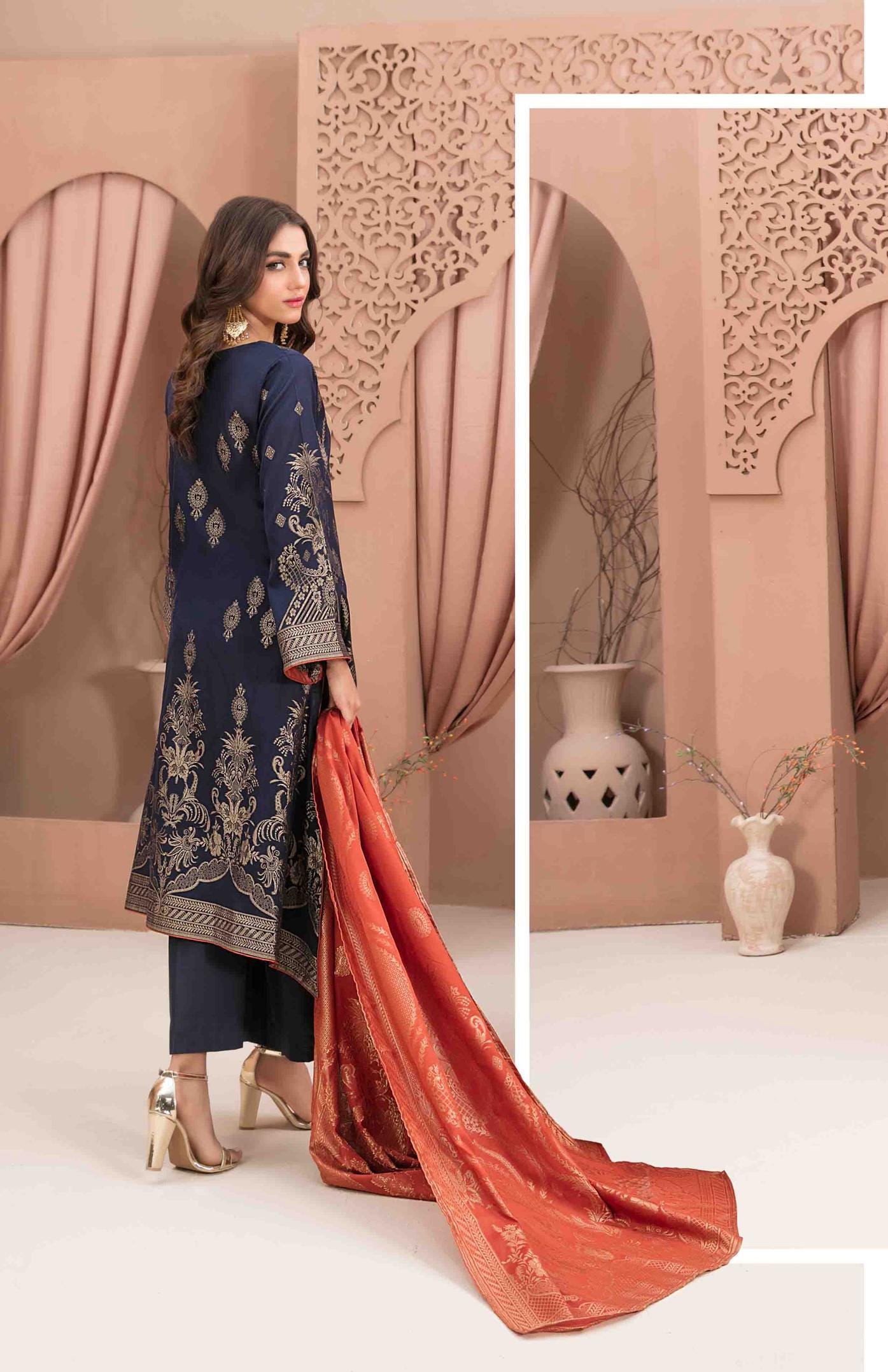 Eid Dress For Womens - Pakistani Broshia Banarsi Lawn Ramadan Partywear Festival Suits Jacquard Suit In Medium Size
