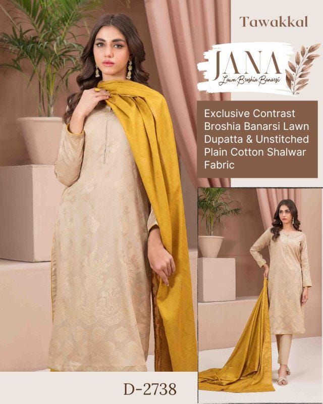 Eid Dress For Womens - Pakistani Broshia Banarsi Lawn Ramadan Partywear Festival Suits Jacquard Suit In Medium Size