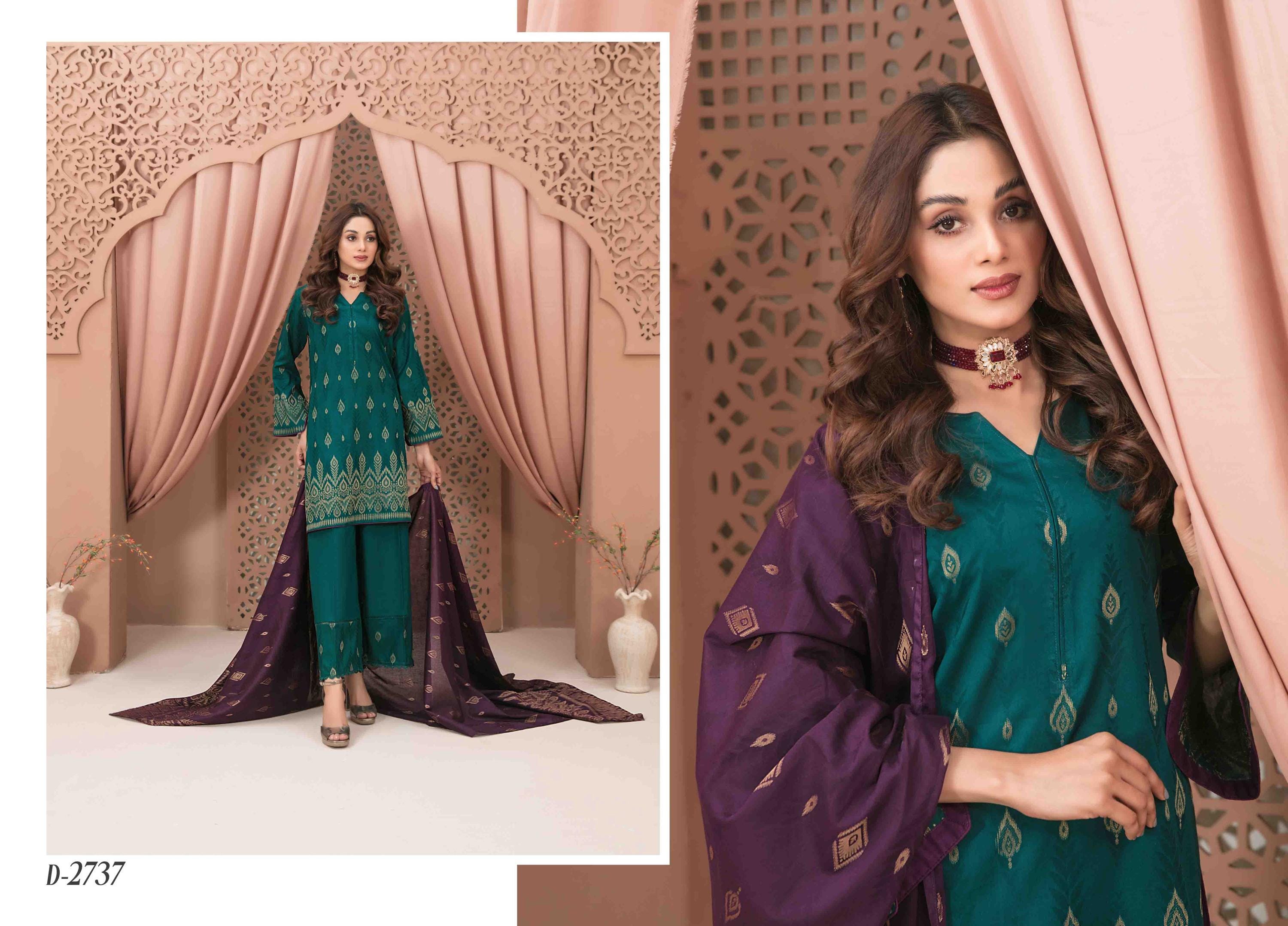 Eid Dress For Womens - Pakistani Broshia Banarsi Lawn Ramadan Partywear Festival Suits Jacquard Suit In Medium Size