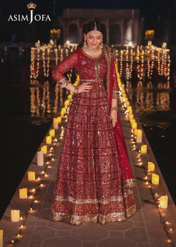 Eid Dress For Womens – Wedding Festival Salwar Kameez Suits Luxury Embroidered Chiffon Pakistani Eid Partywear Suit In Medium & Large Size