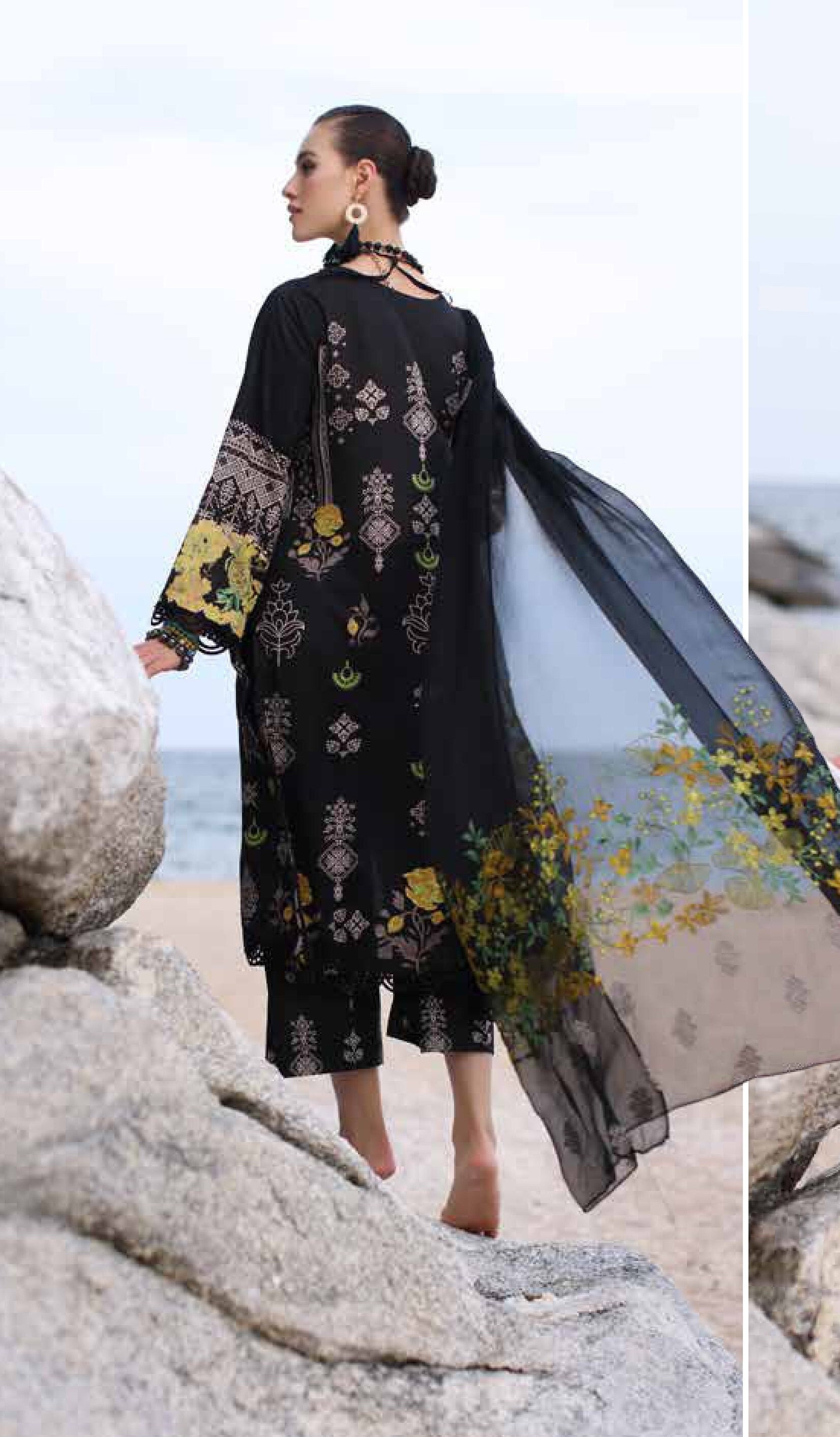 Eid Dress For Womens - Pakistani Embroidered Lawn Ramadan Partywear Festival Suits Salwar Kameez Suit In Large Size