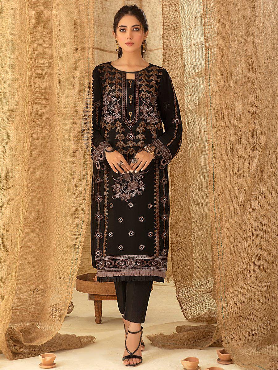 Eid Dress For Womens - Pakistani Embroidered Chiffon Ramadan Partywear Festival Suits Readymade Partywear Eid Suit In Large Size