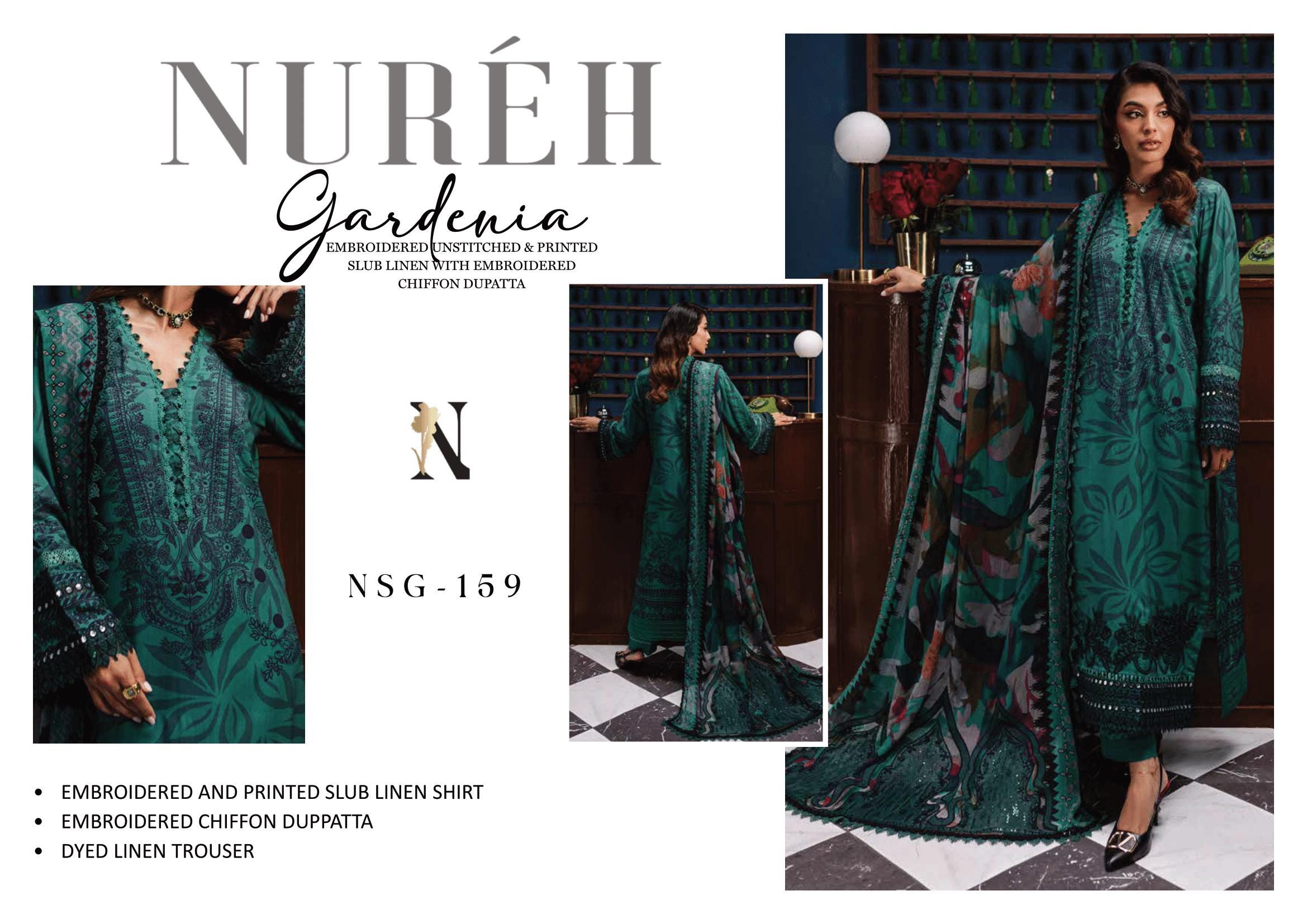 Eid Dress For Womens - Pakistani Embroidered Linen Ramadan Partywear Festival Suits Eid Salwar Kameez Suits in Medium, & X-L