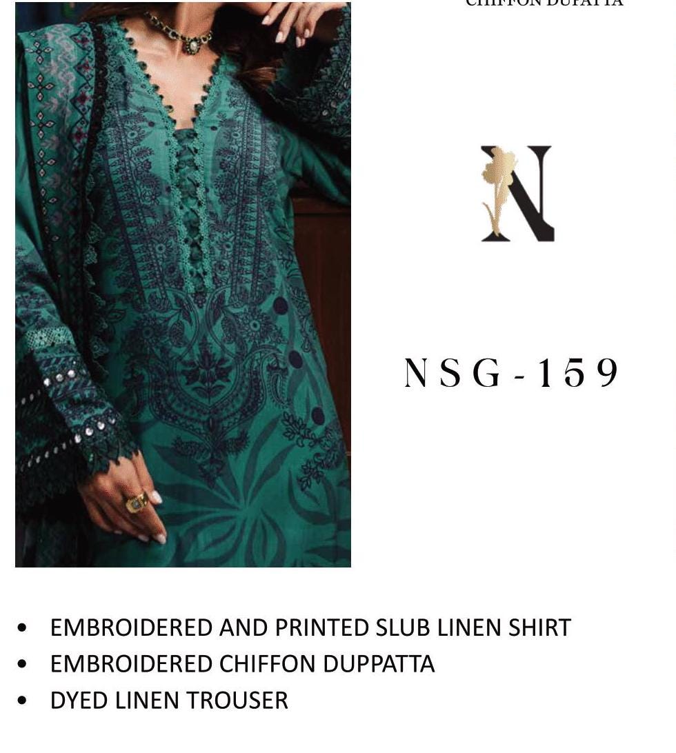 Eid Dress For Womens - Pakistani Embroidered Linen Ramadan Partywear Festival Suits Eid Salwar Kameez Suits in Medium, & X-L