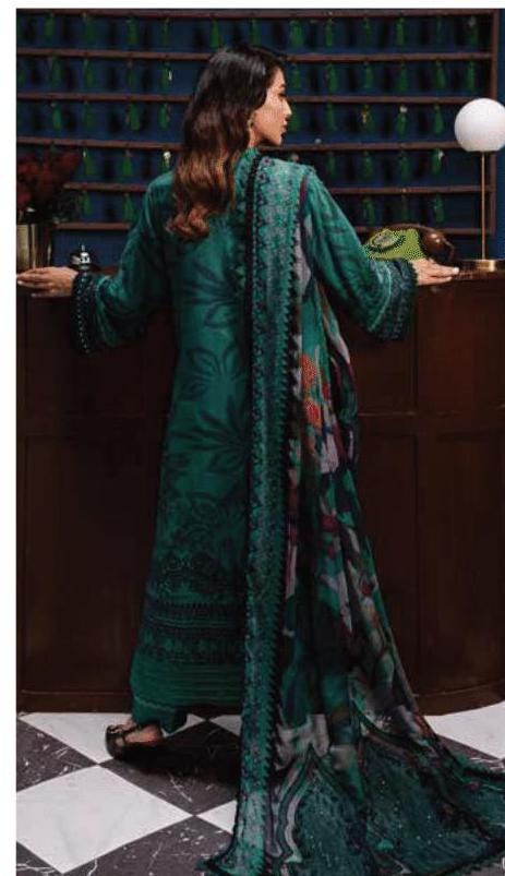 Eid Dress For Womens - Pakistani Embroidered Linen Ramadan Partywear Festival Suits Eid Salwar Kameez Suits in Medium, & X-L